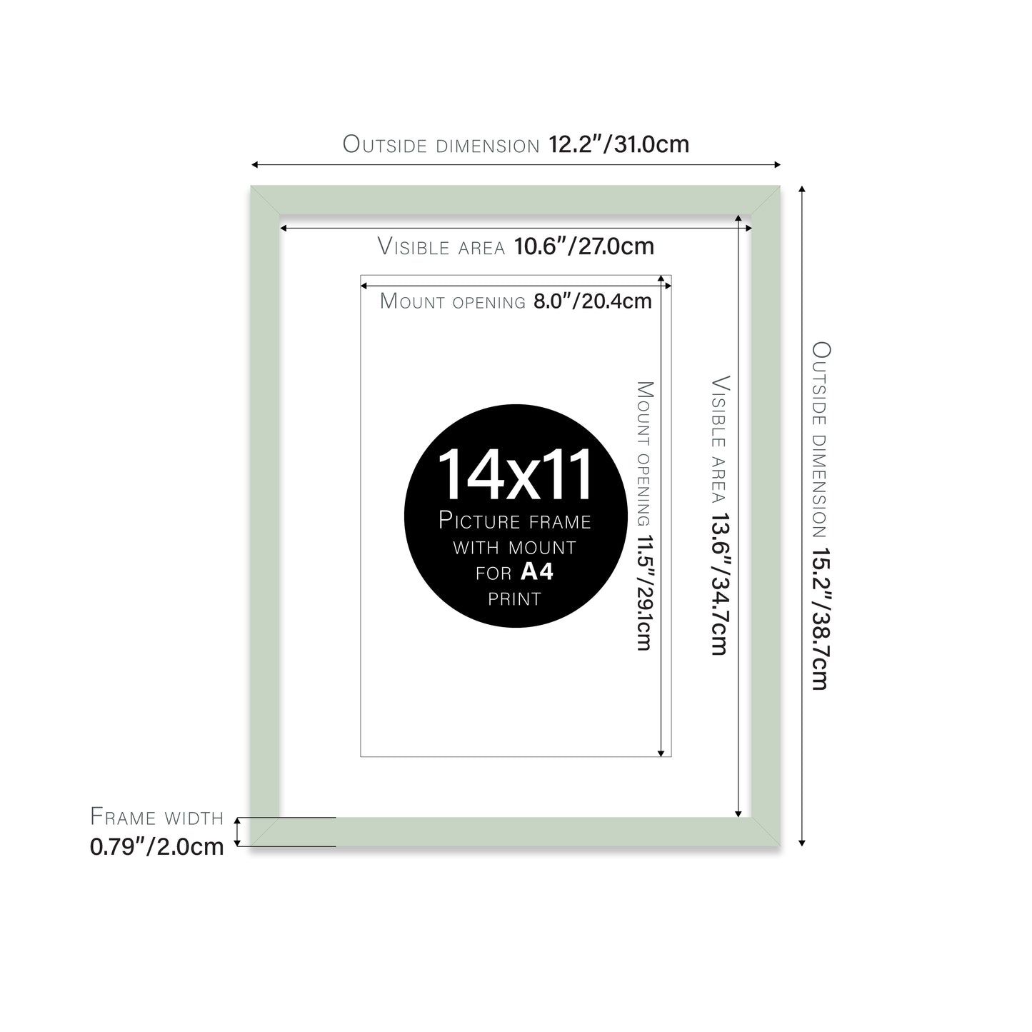 Mint Picture Frame 20mm Edge