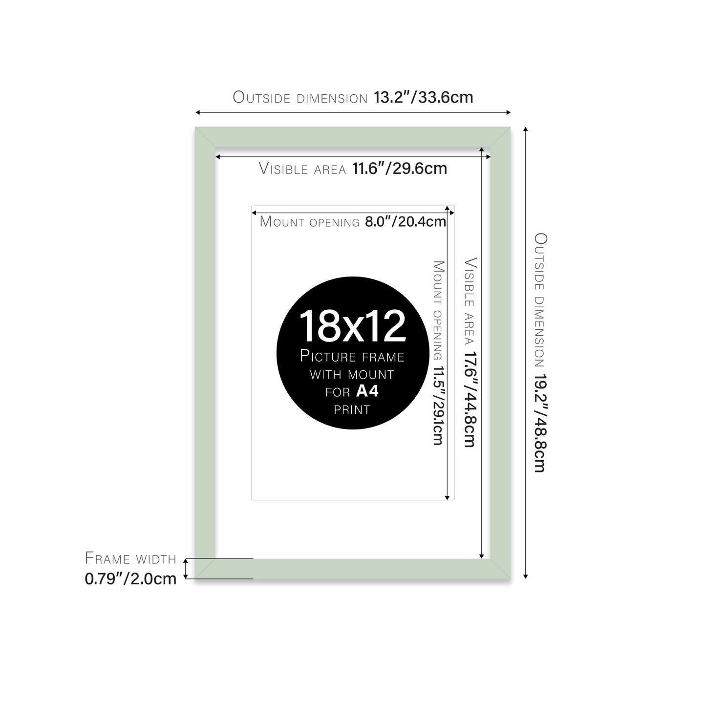 Mint Picture Frame 20mm Edge