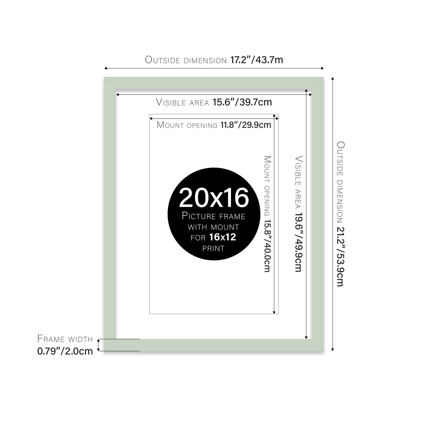 Mint Picture Frame 20mm Edge
