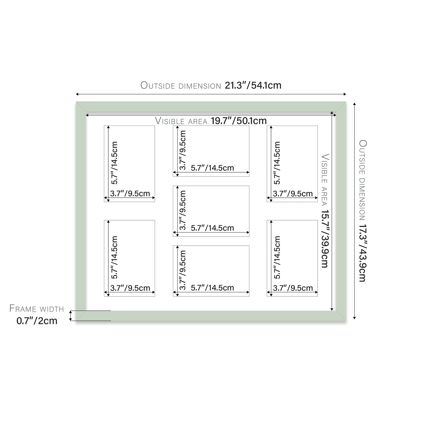 Mint Picture Frame 20mm Edge