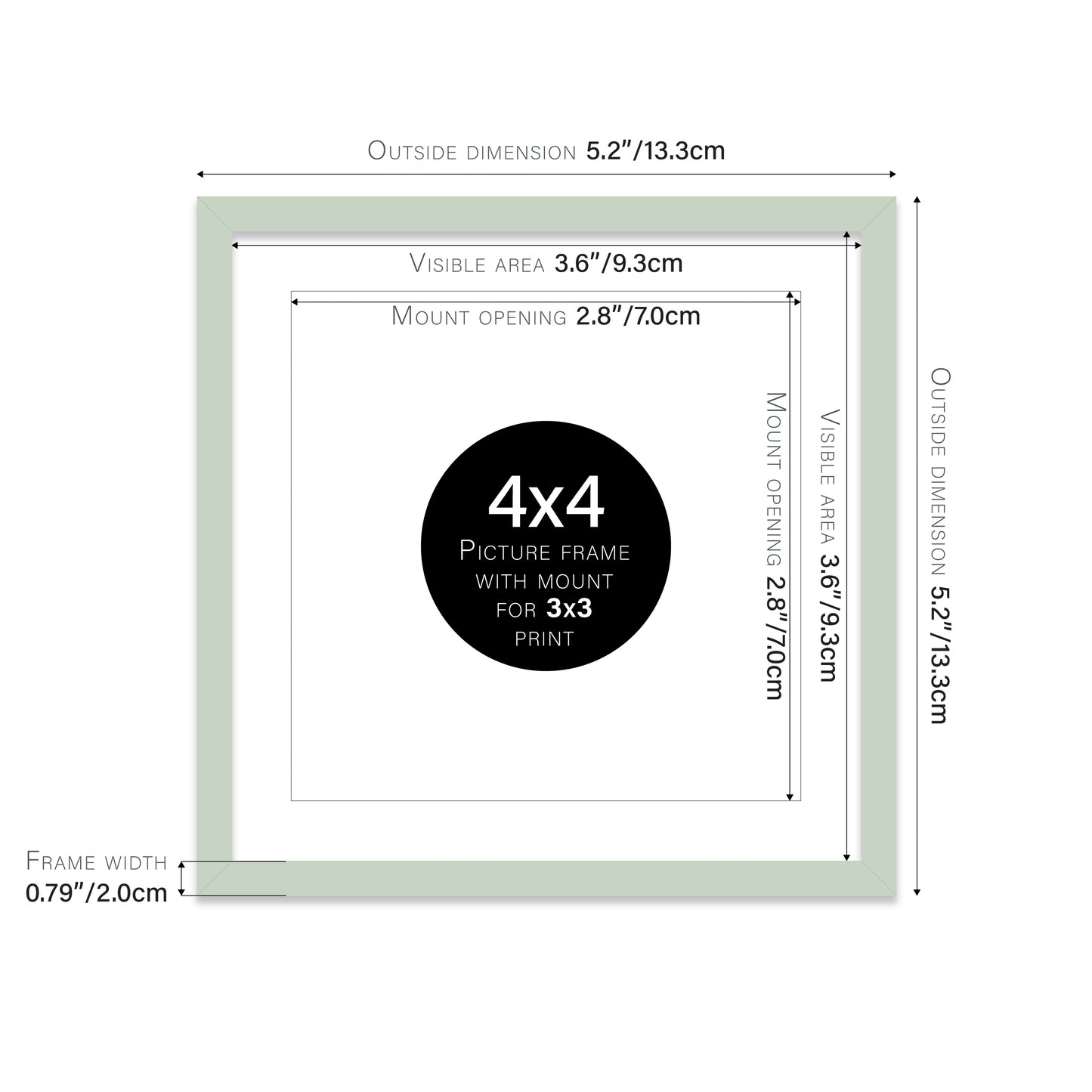 Mint Picture Frame 20mm Edge