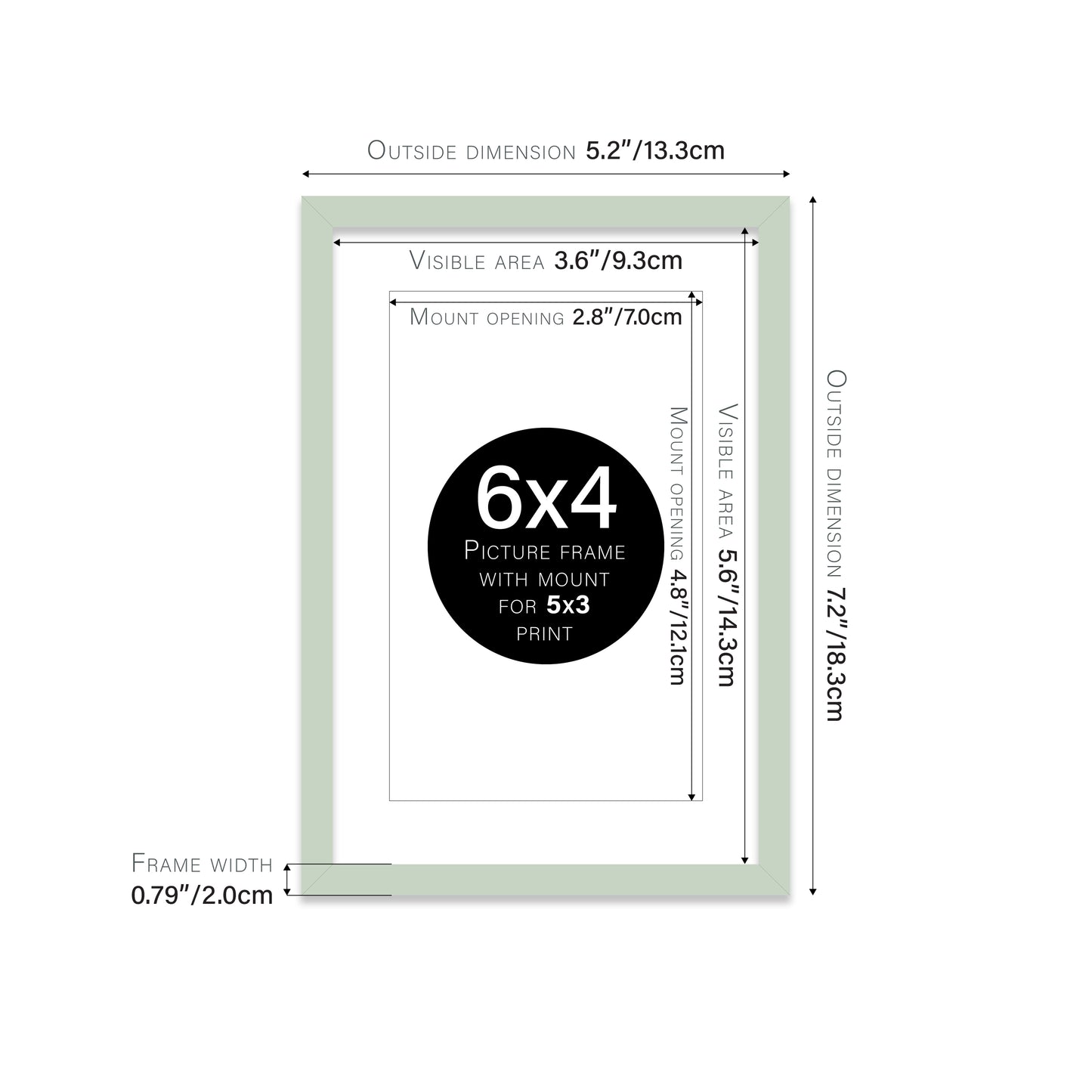 Mint Picture Frame 20mm Edge
