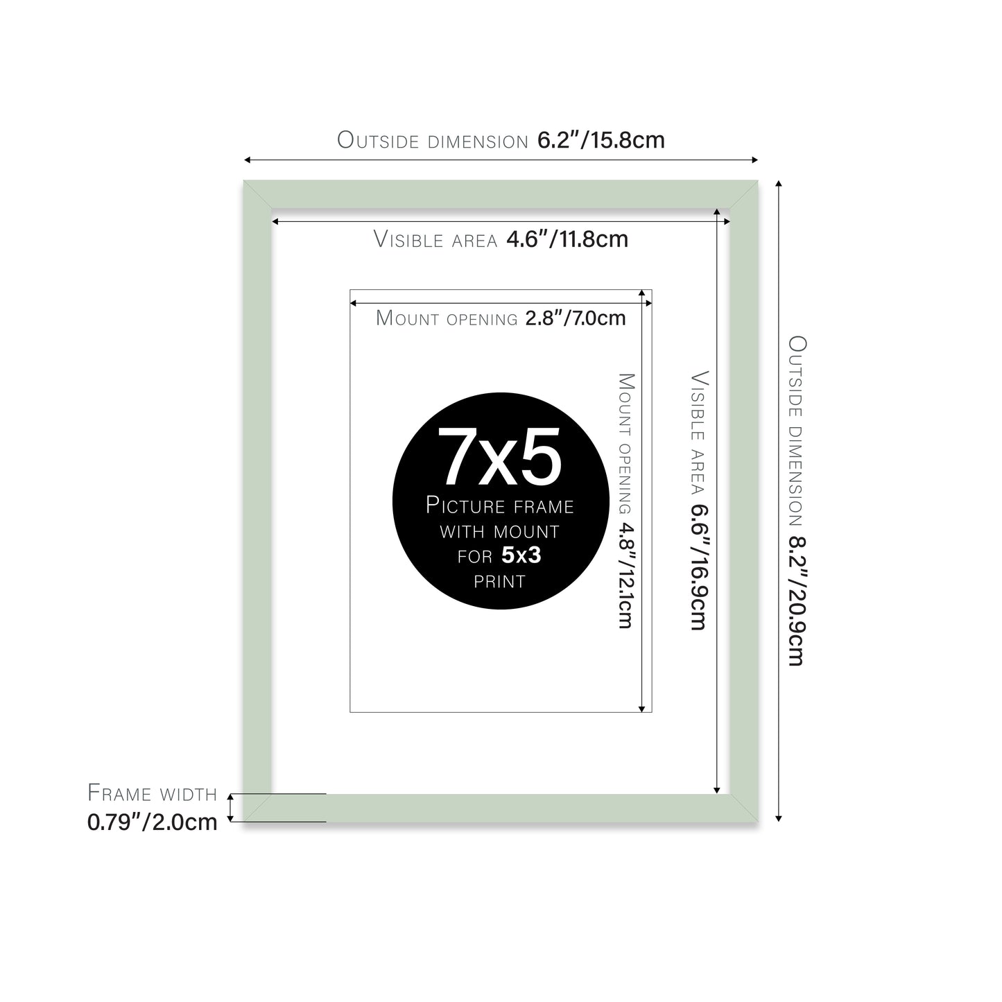 Mint Picture Frame 20mm Edge