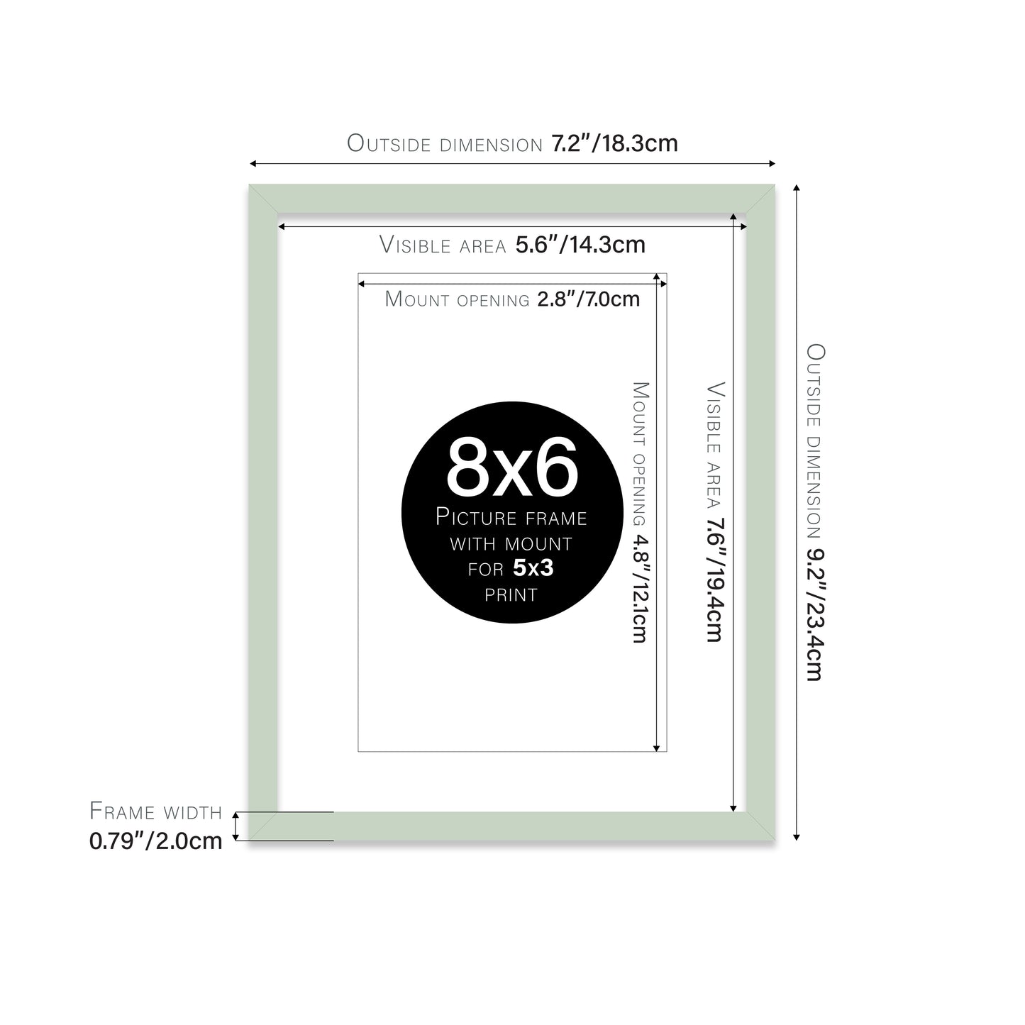 Mint Picture Frame 20mm Edge