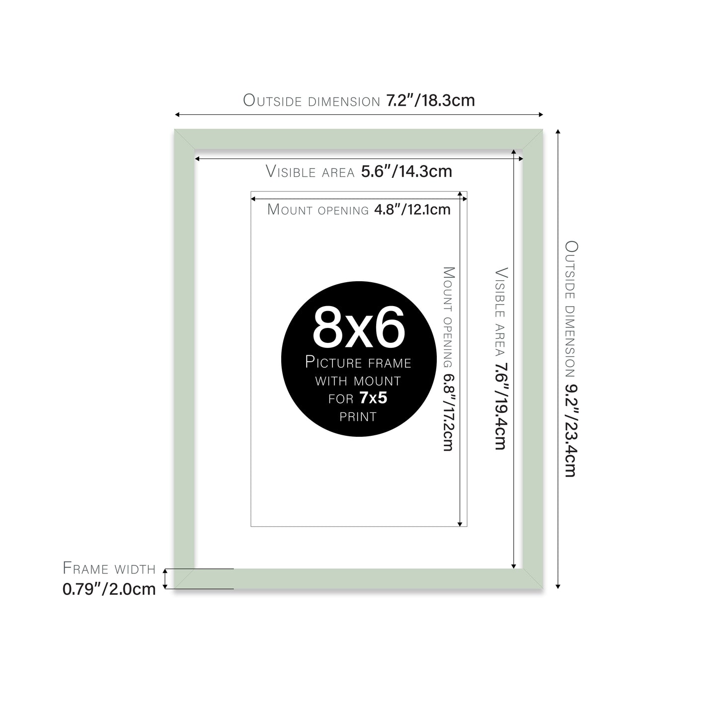 Mint Picture Frame 20mm Edge