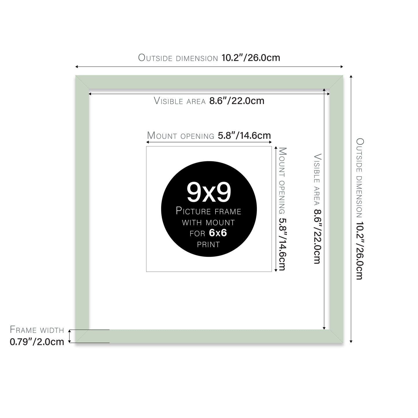 Mint Picture Frame 20mm Edge