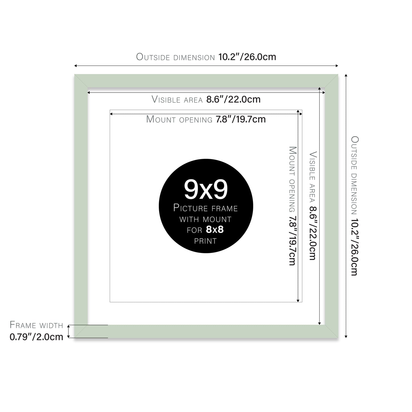 Mint Picture Frame 20mm Edge