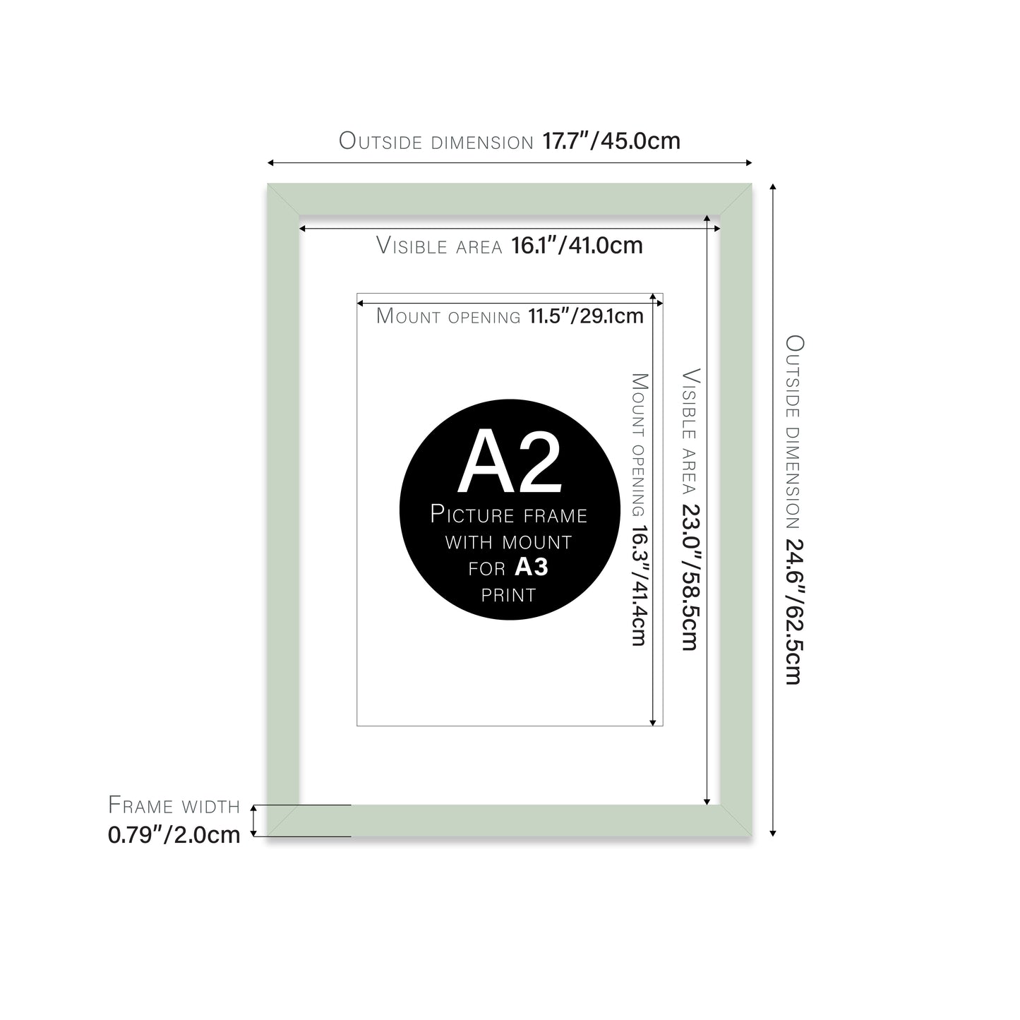 Mint Picture Frame 20mm Edge