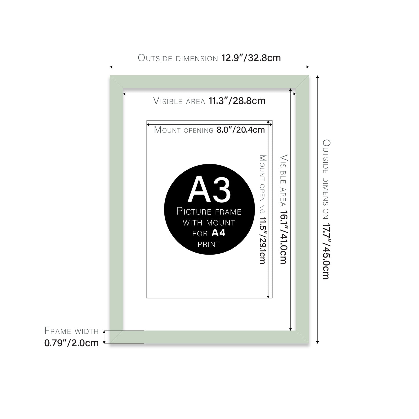 Mint Picture Frame 20mm Edge