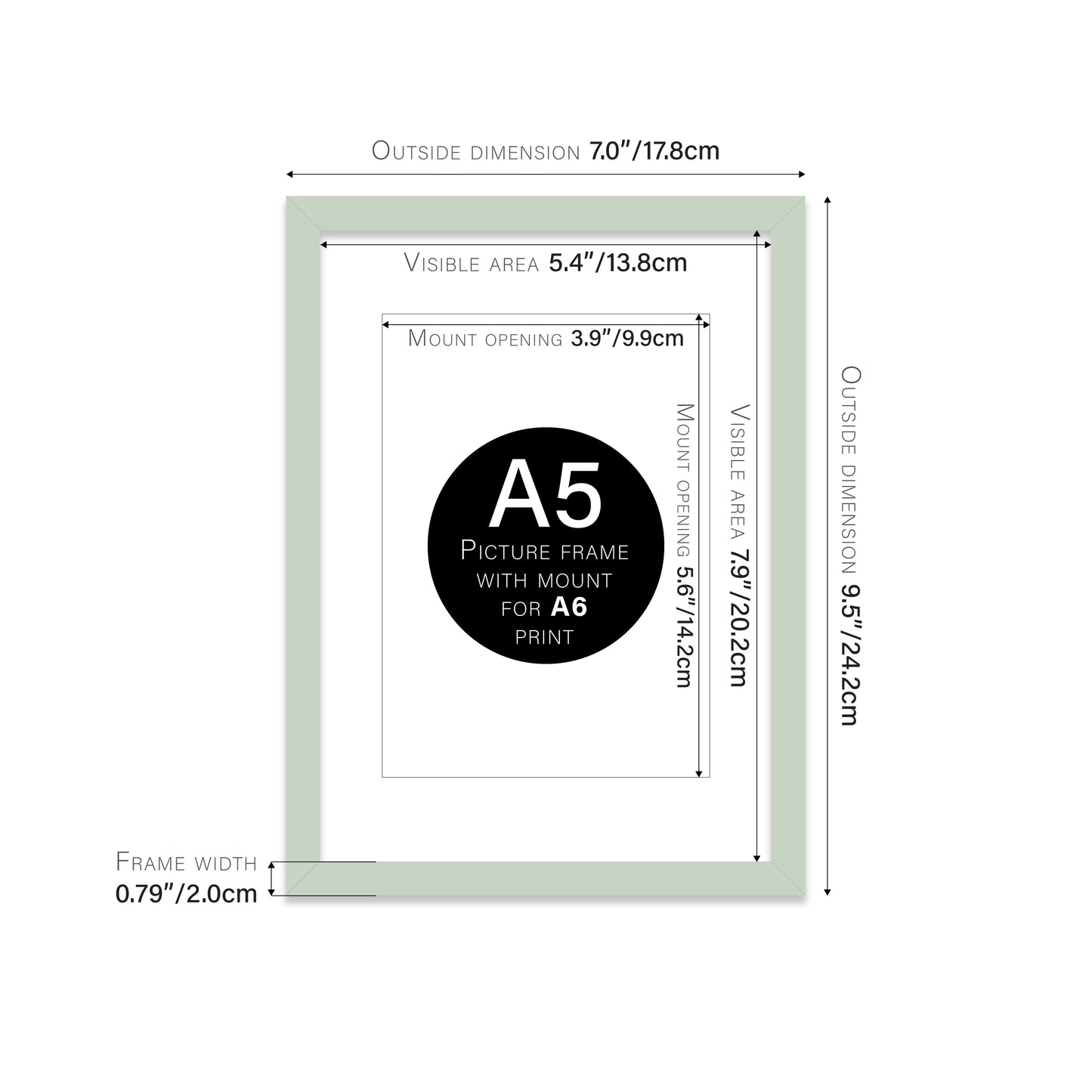Mint Picture Frame 20mm Edge