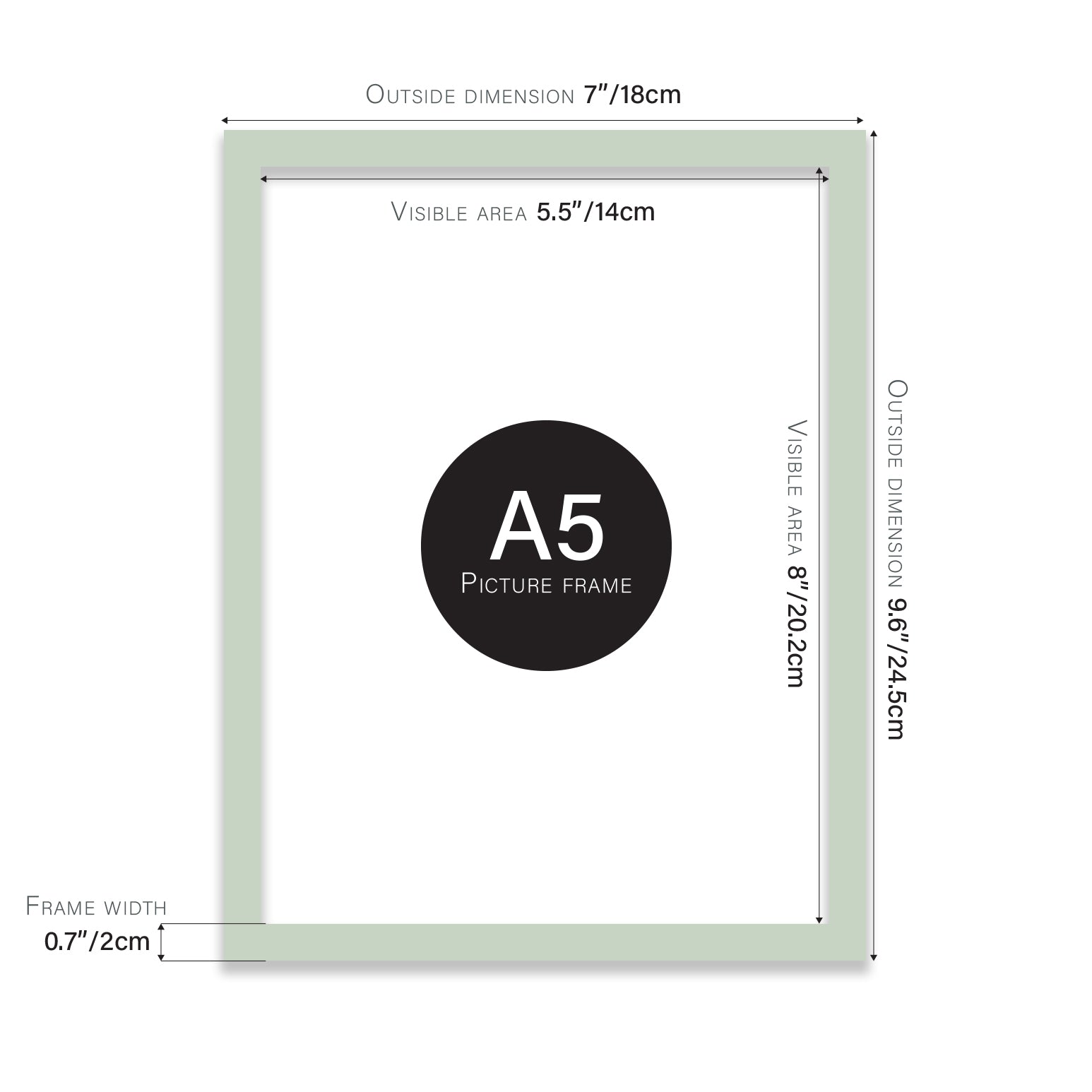 Mint A5 bulk photo frames