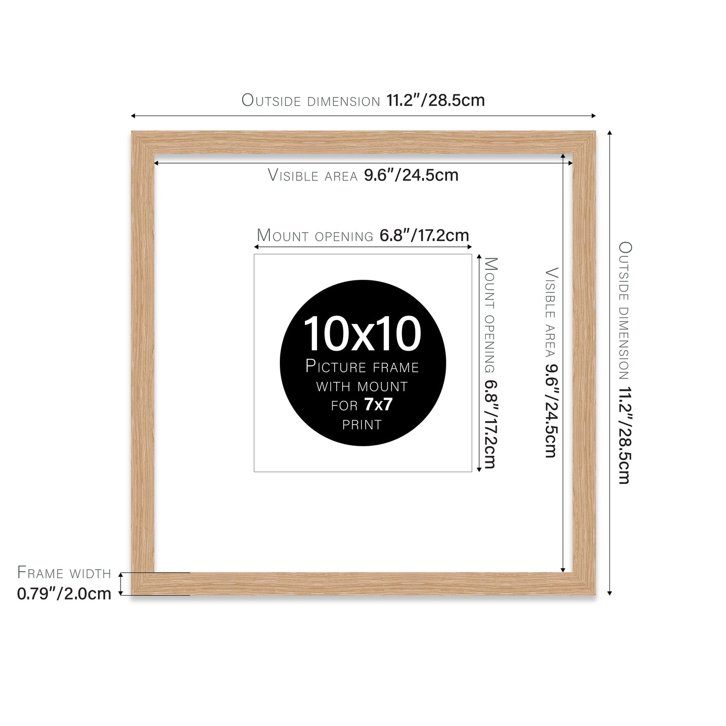 Oak Picture Frame 20mm Edge