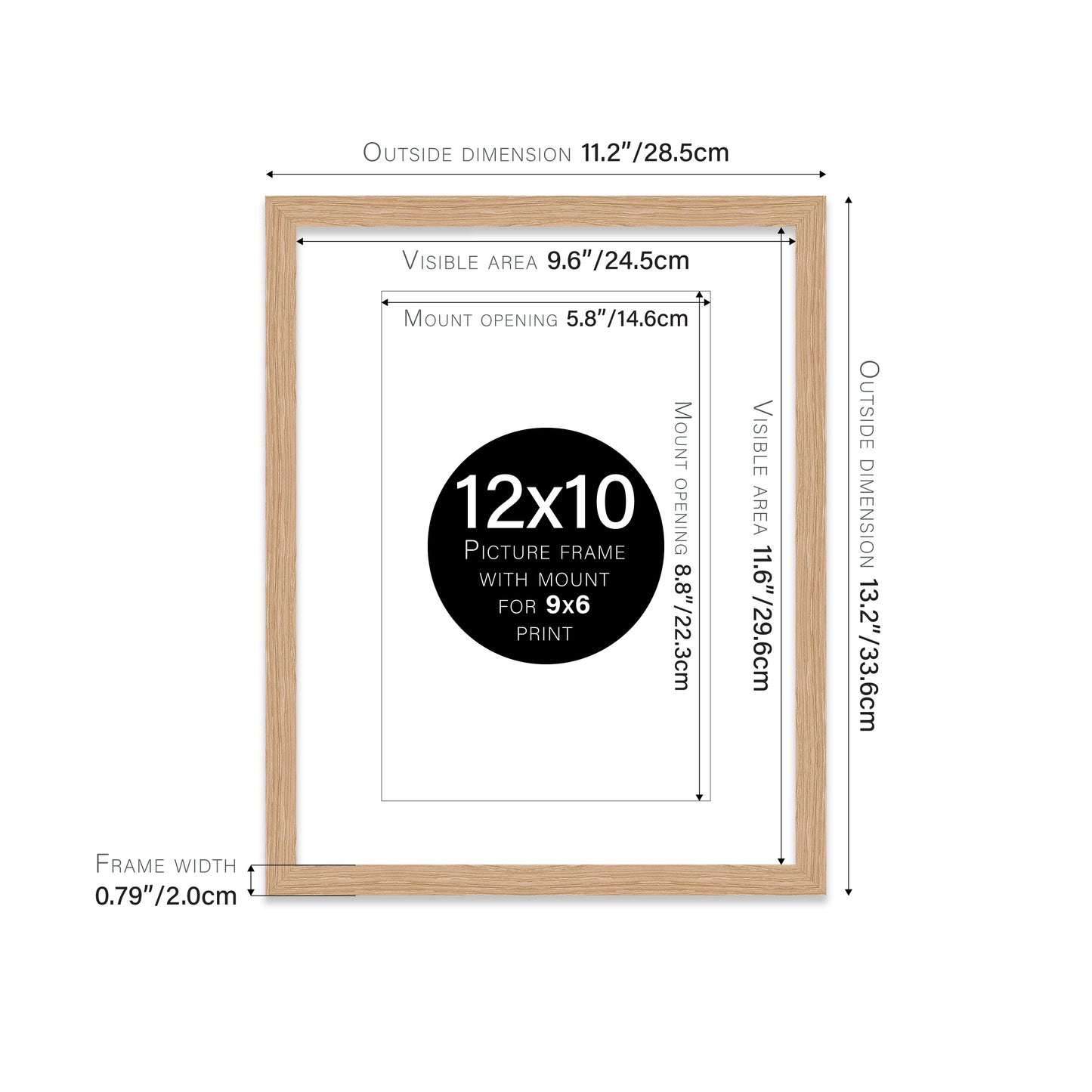 Oak Picture Frame 20mm Edge