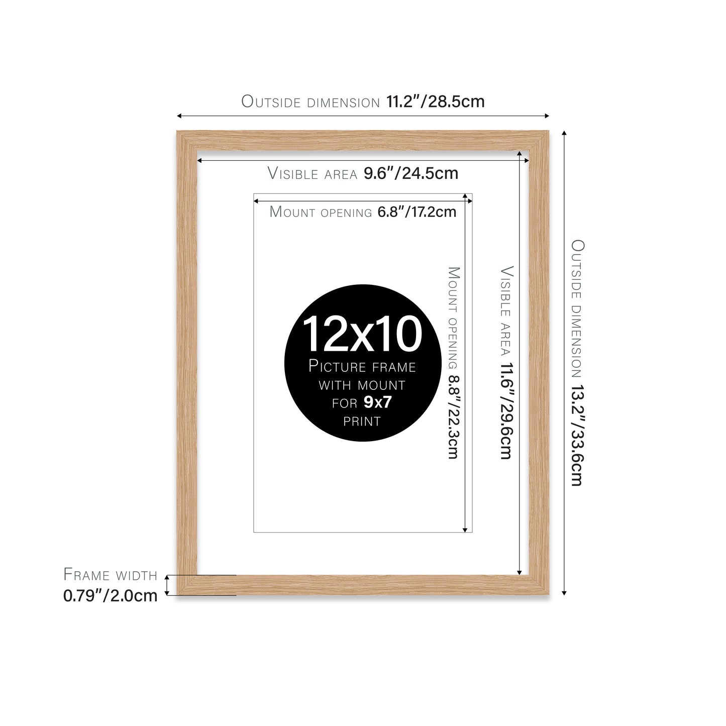 Oak Picture Frame 20mm Edge
