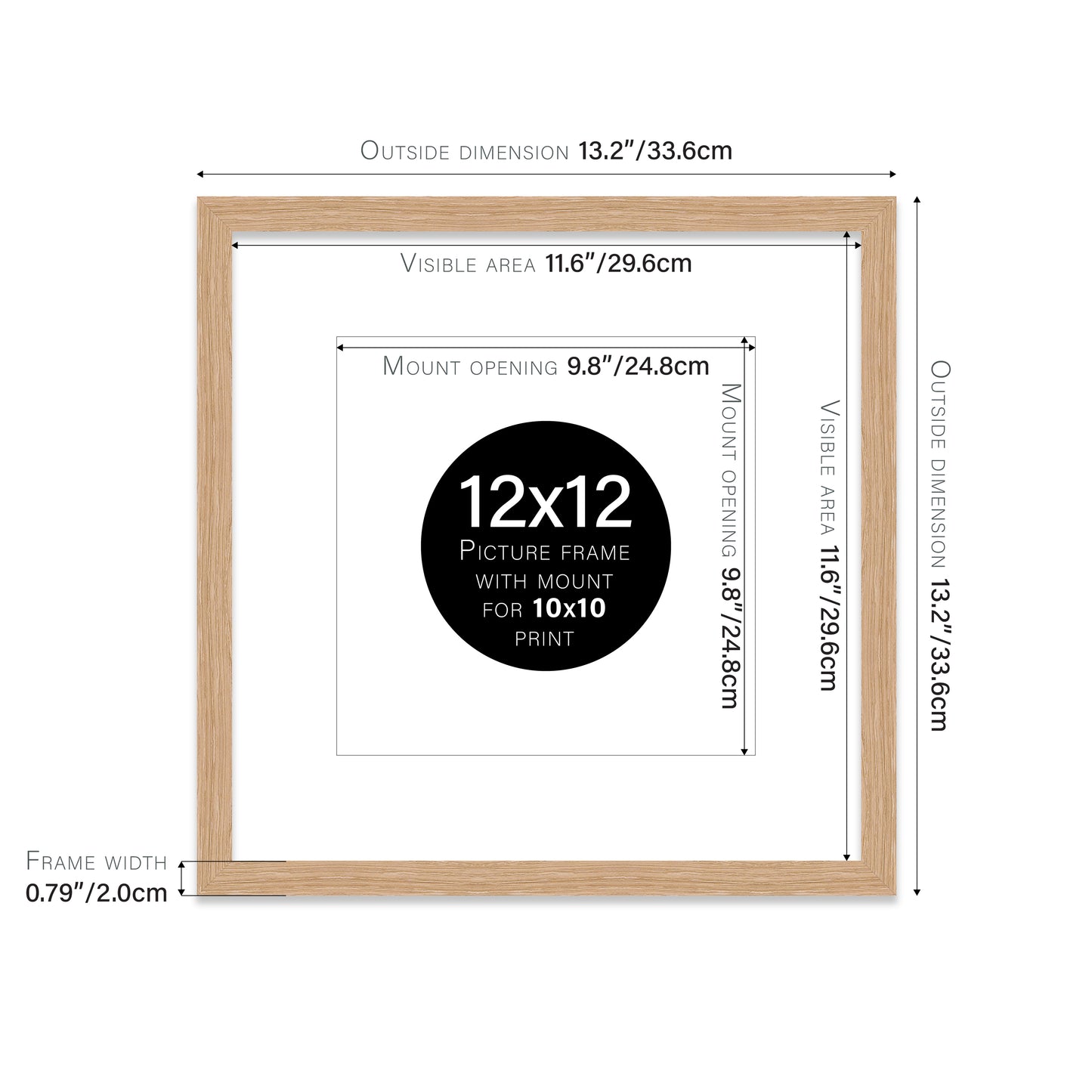 Oak Picture Frame 20mm Edge