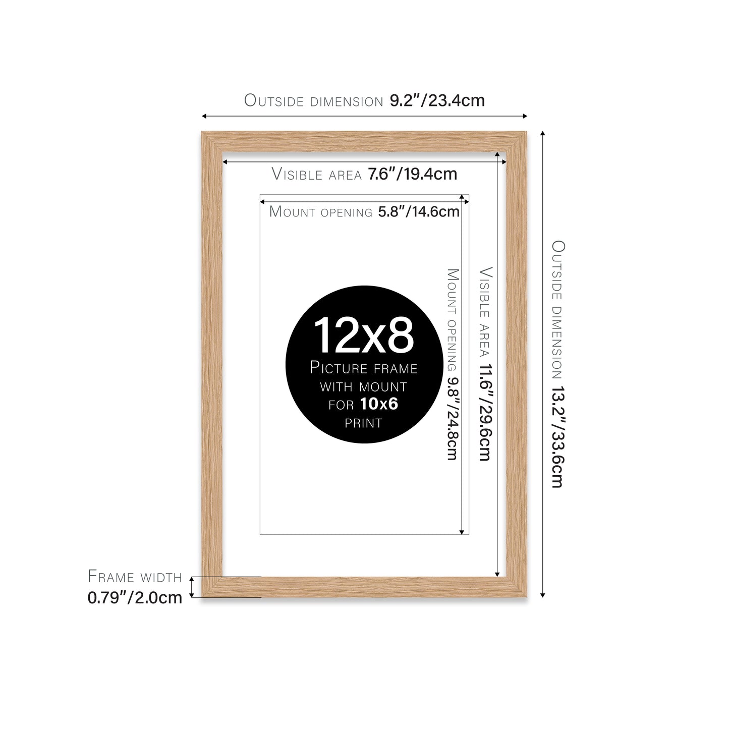 Oak Picture Frame 20mm Edge
