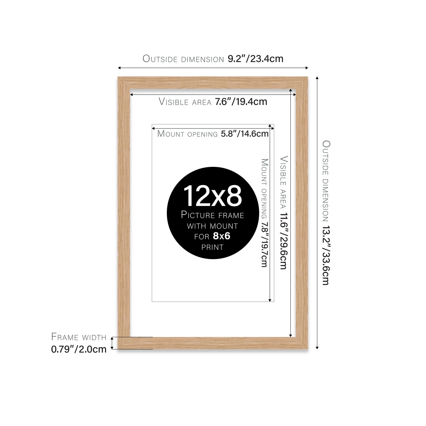 Oak Picture Frame 20mm Edge
