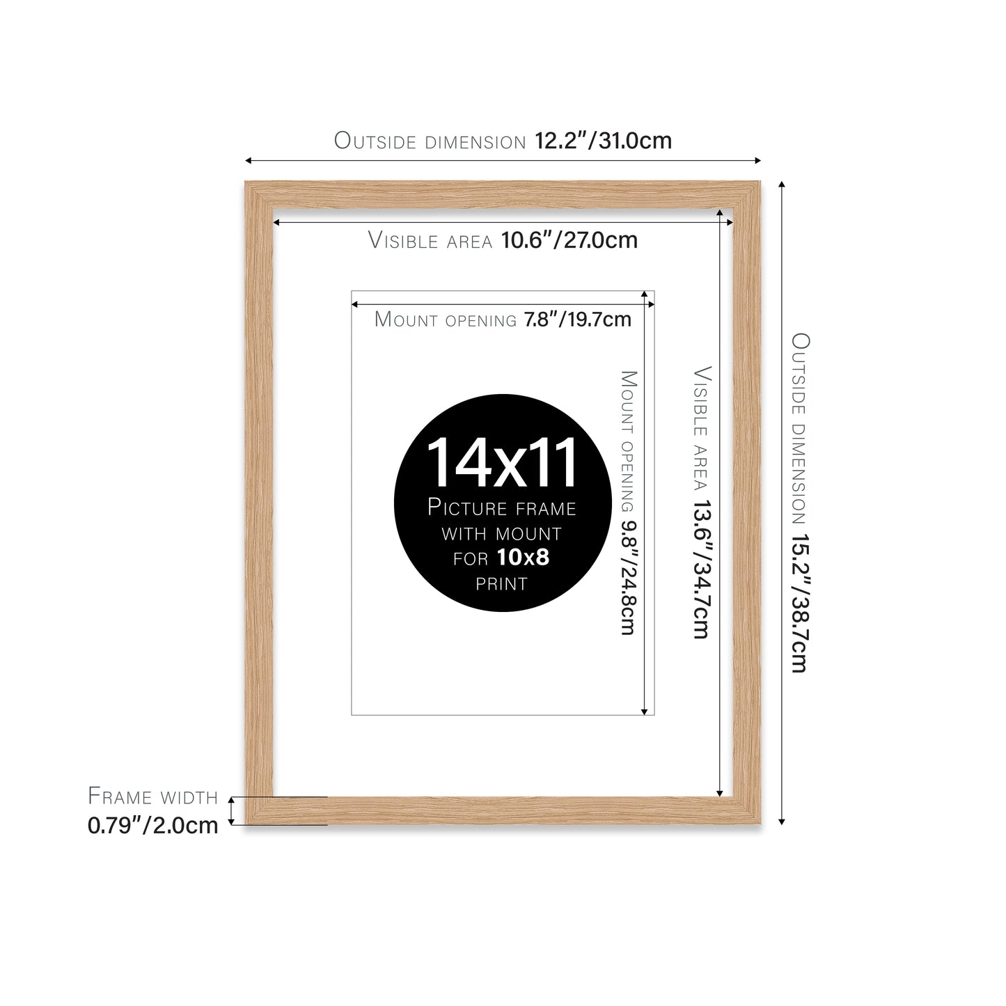 Oak Picture Frame 20mm Edge