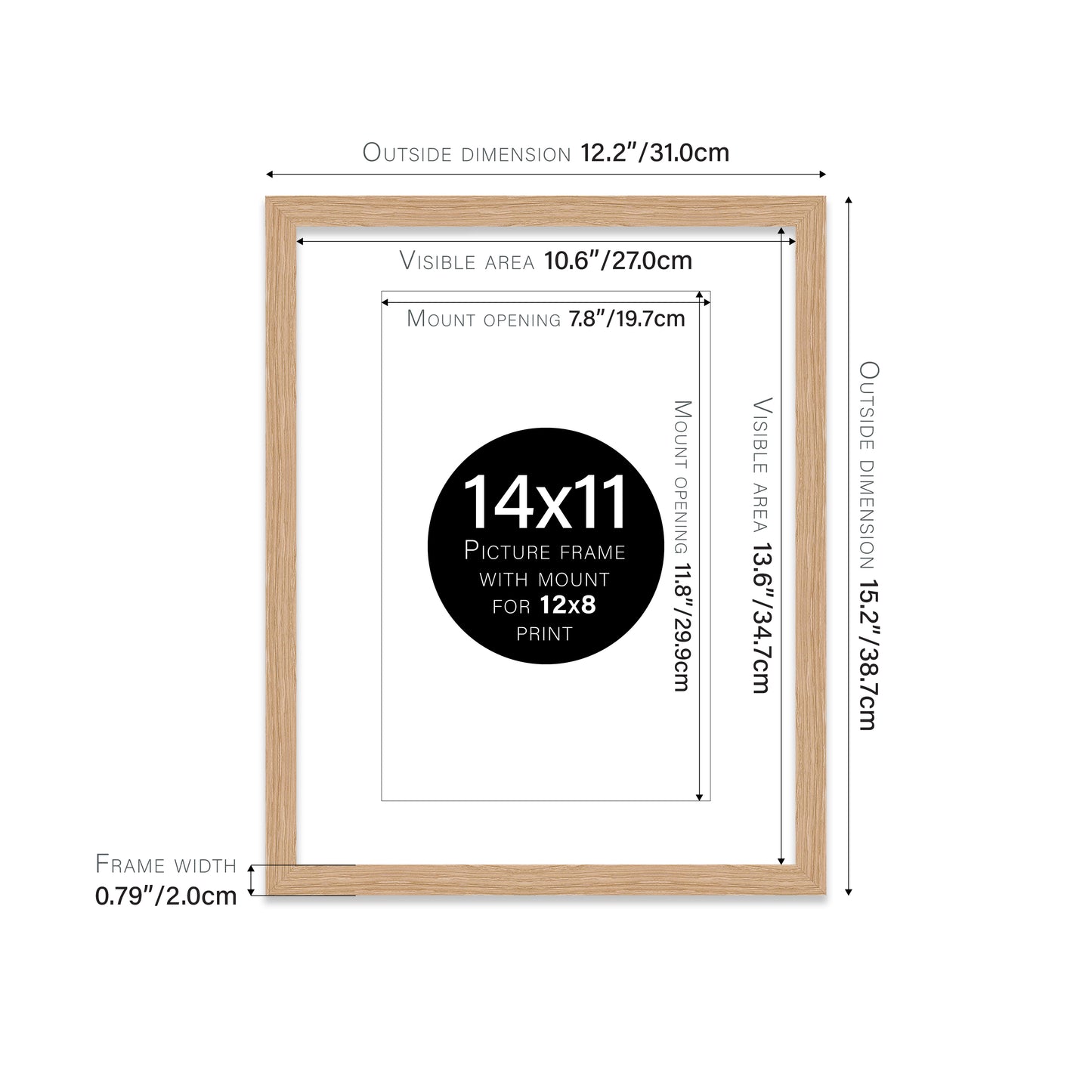 Oak Picture Frame 20mm Edge