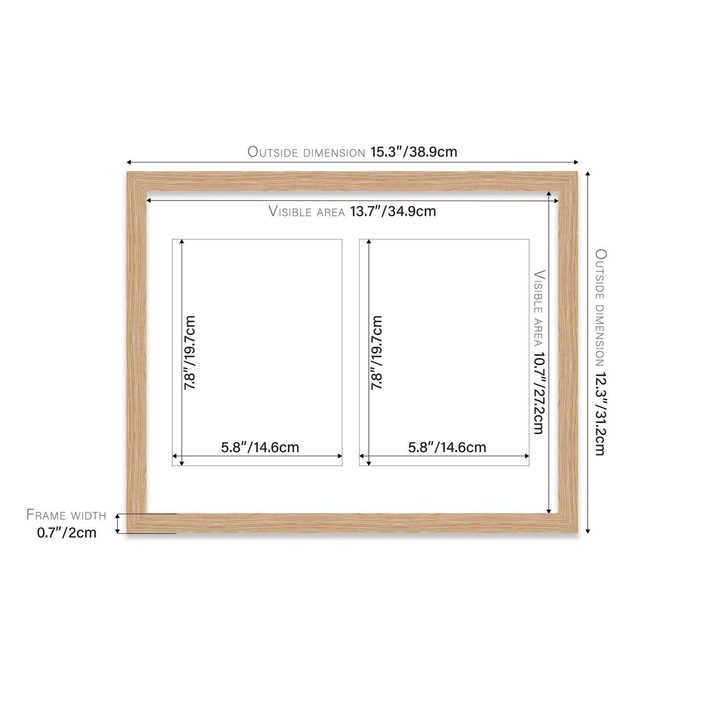 Oak Picture Frame 20mm Edge