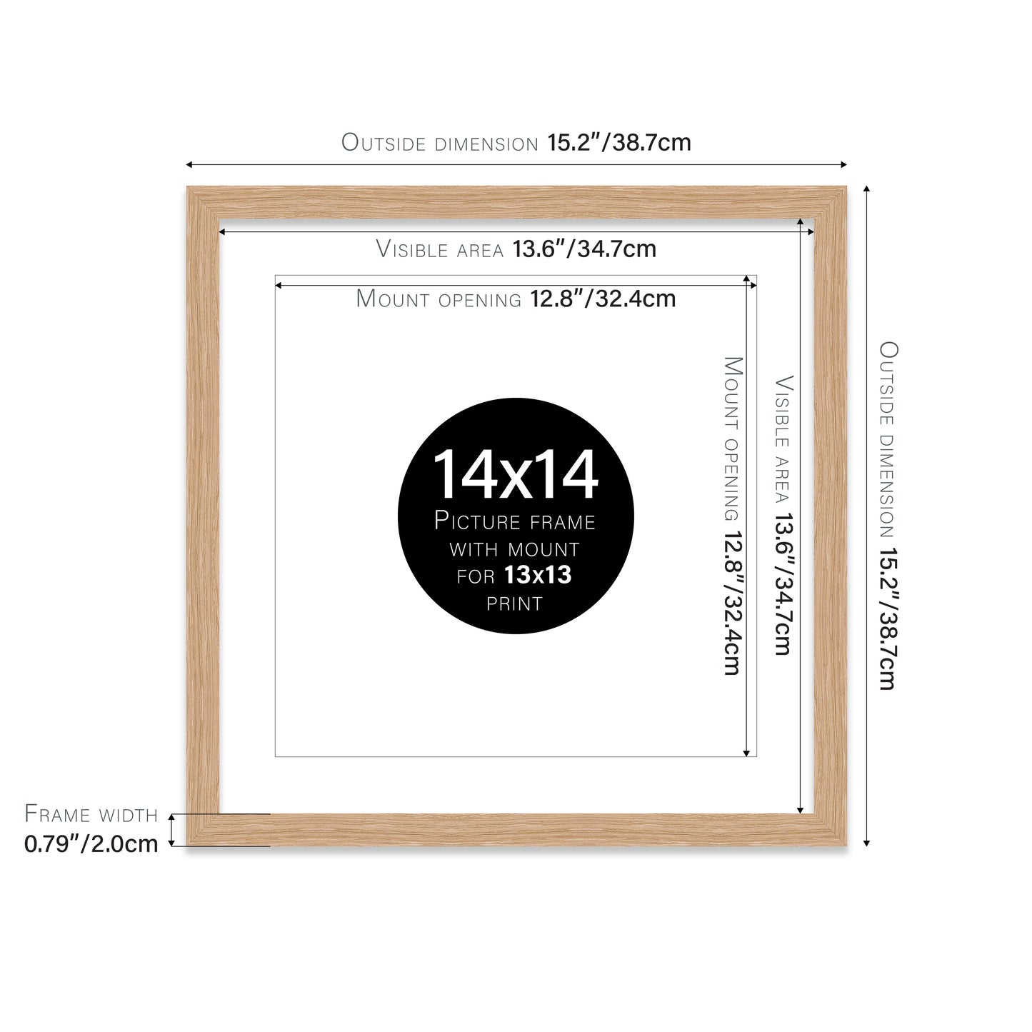 Oak Picture Frame 20mm Edge