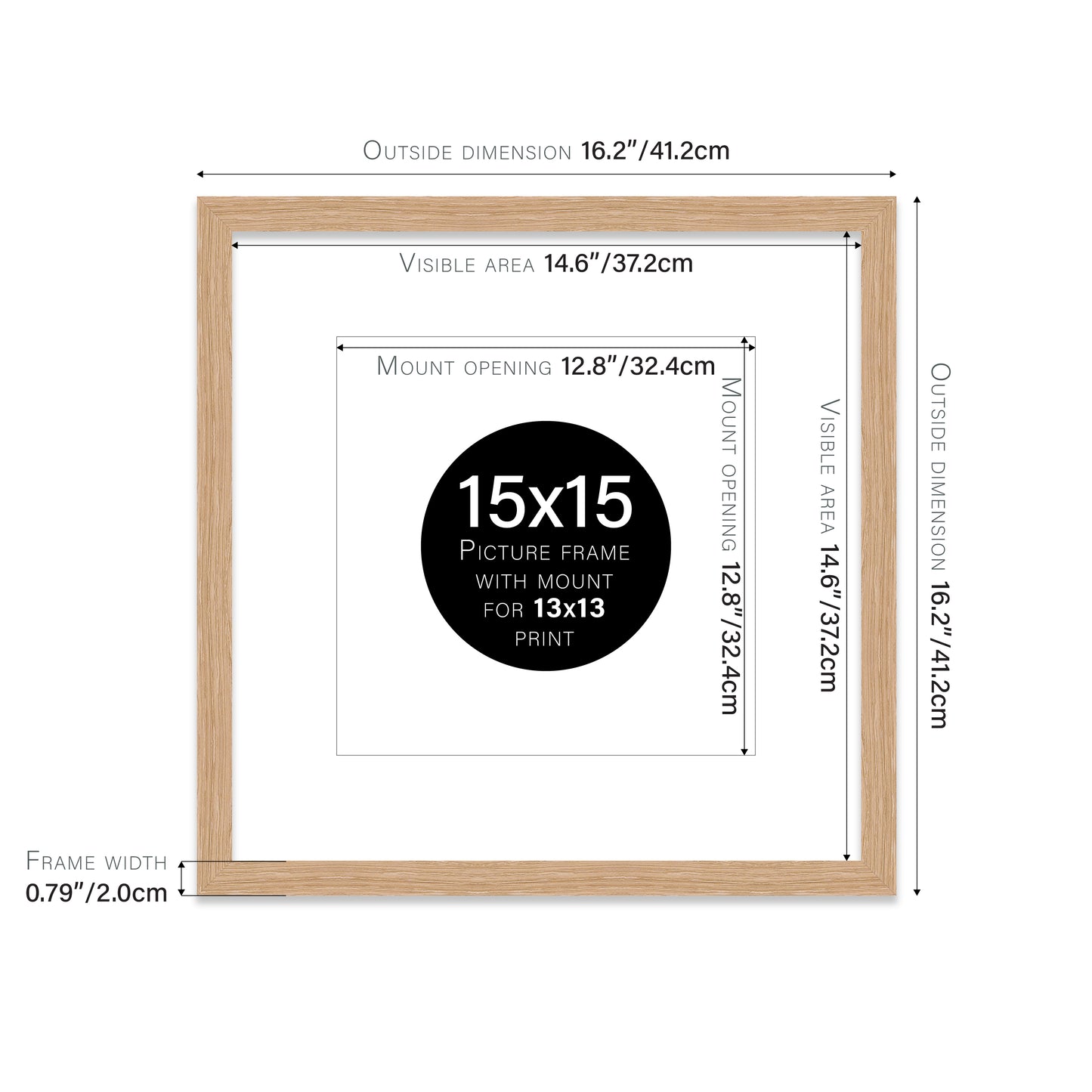 Oak Picture Frame 20mm Edge