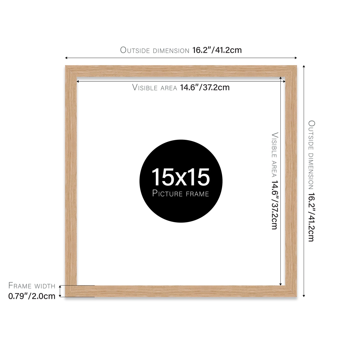 Oak 15x15" Picture Frame b2b