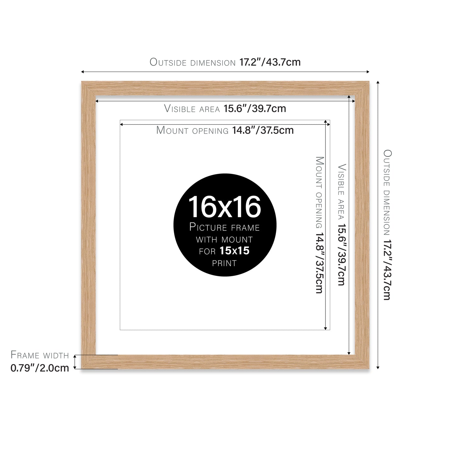 Oak Picture Frame 20mm Edge