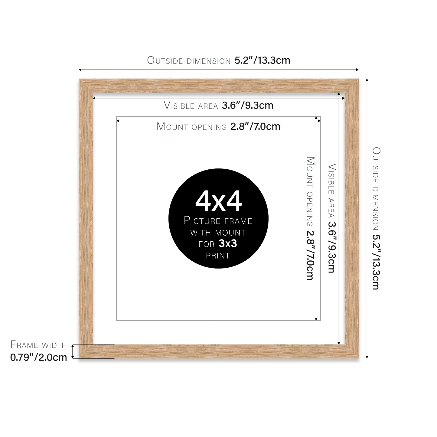 Oak Picture Frame 20mm Edge