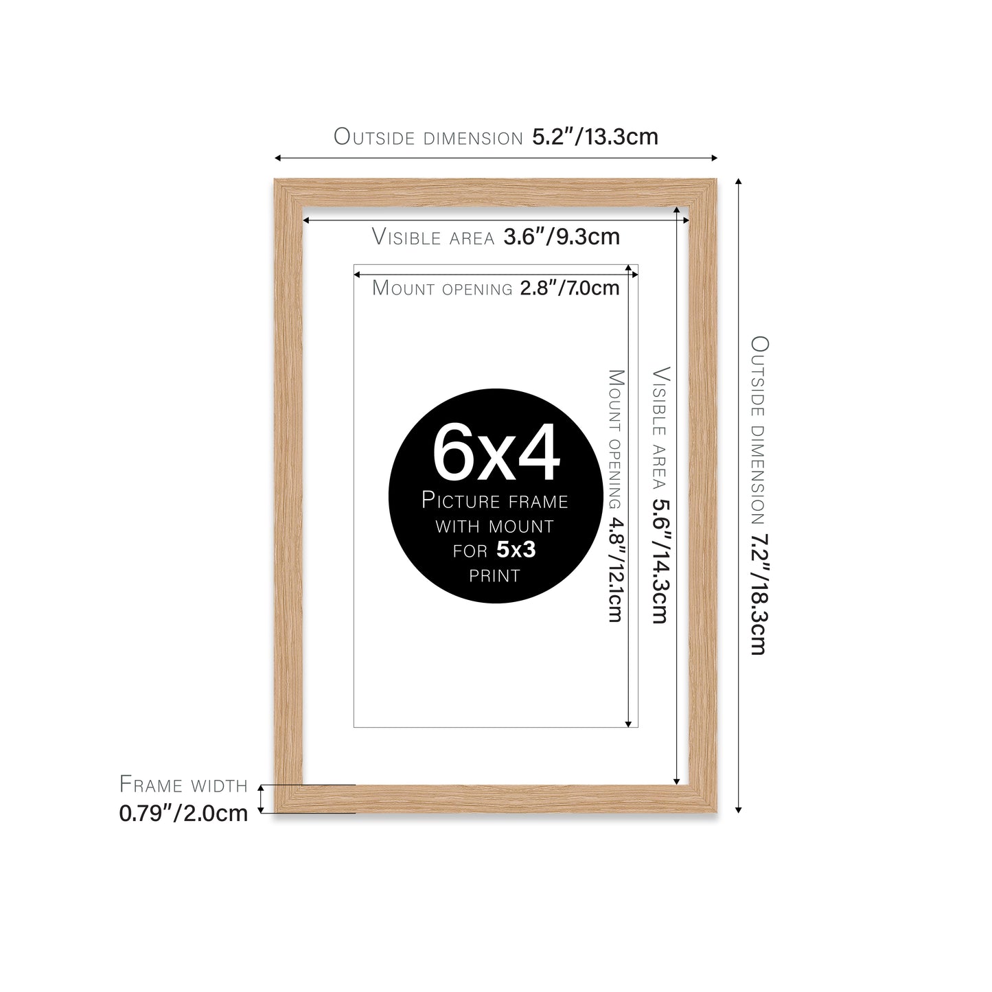 Oak Picture Frame 20mm Edge