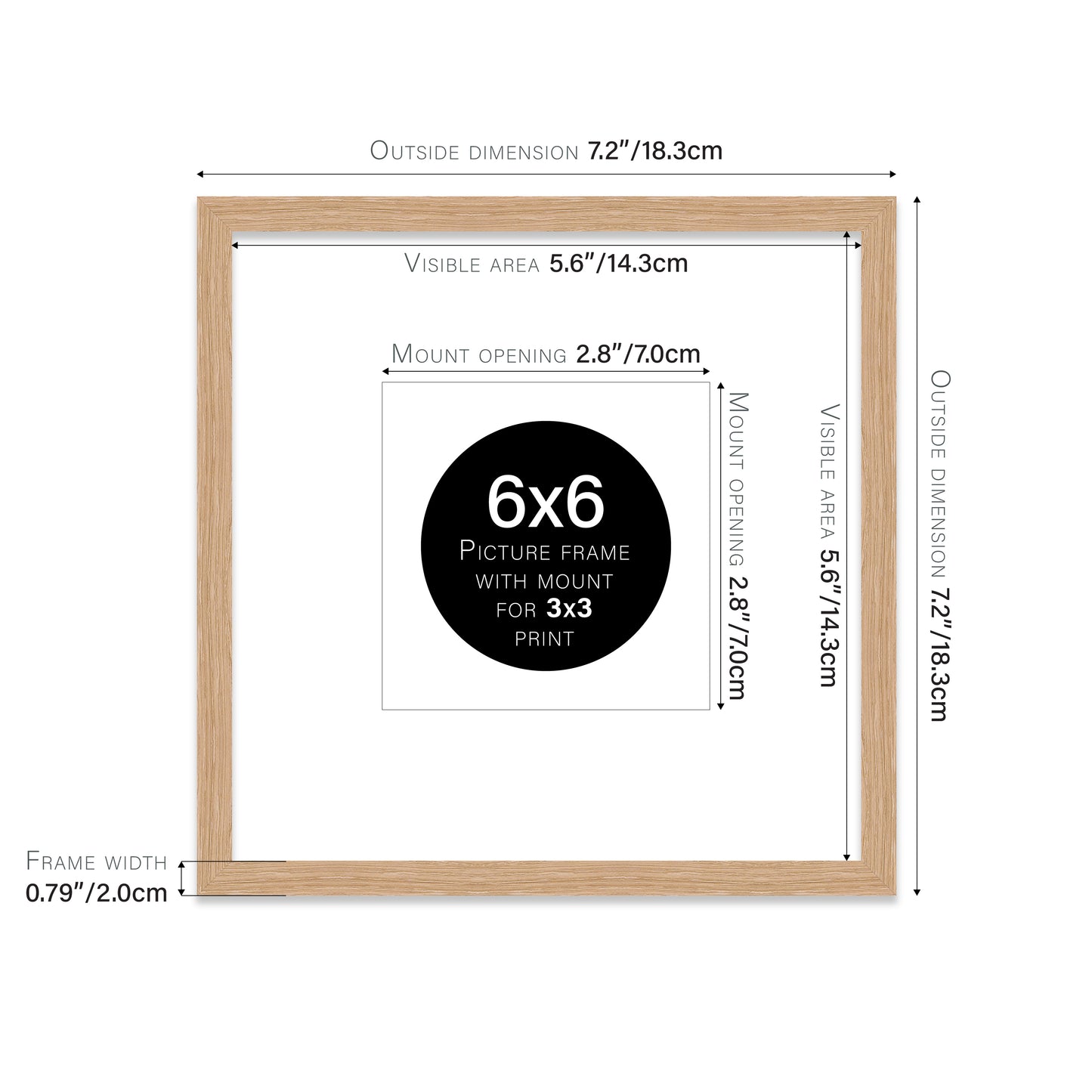 Oak Picture Frame 20mm Edge