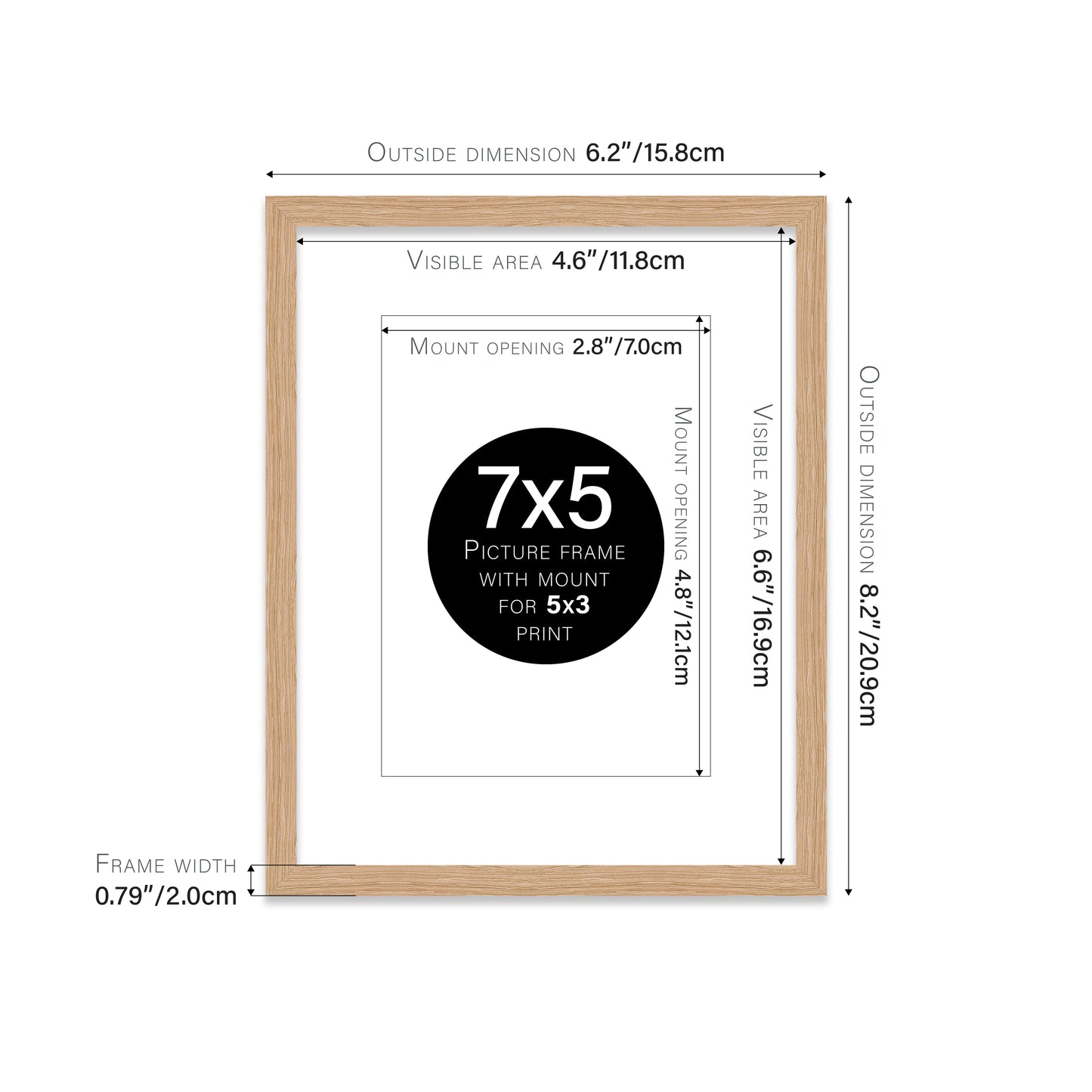 Oak Picture Frame 20mm Edge