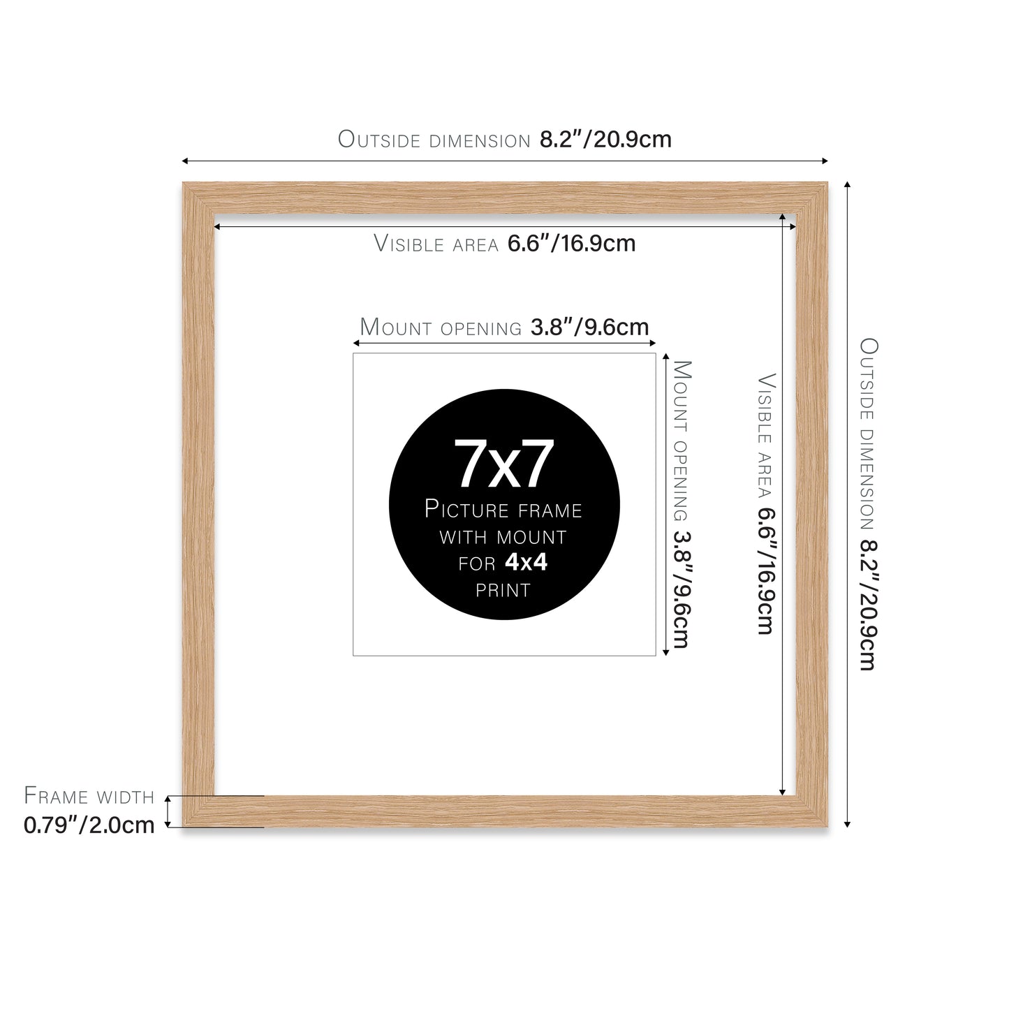 Oak Picture Frame 20mm Edge