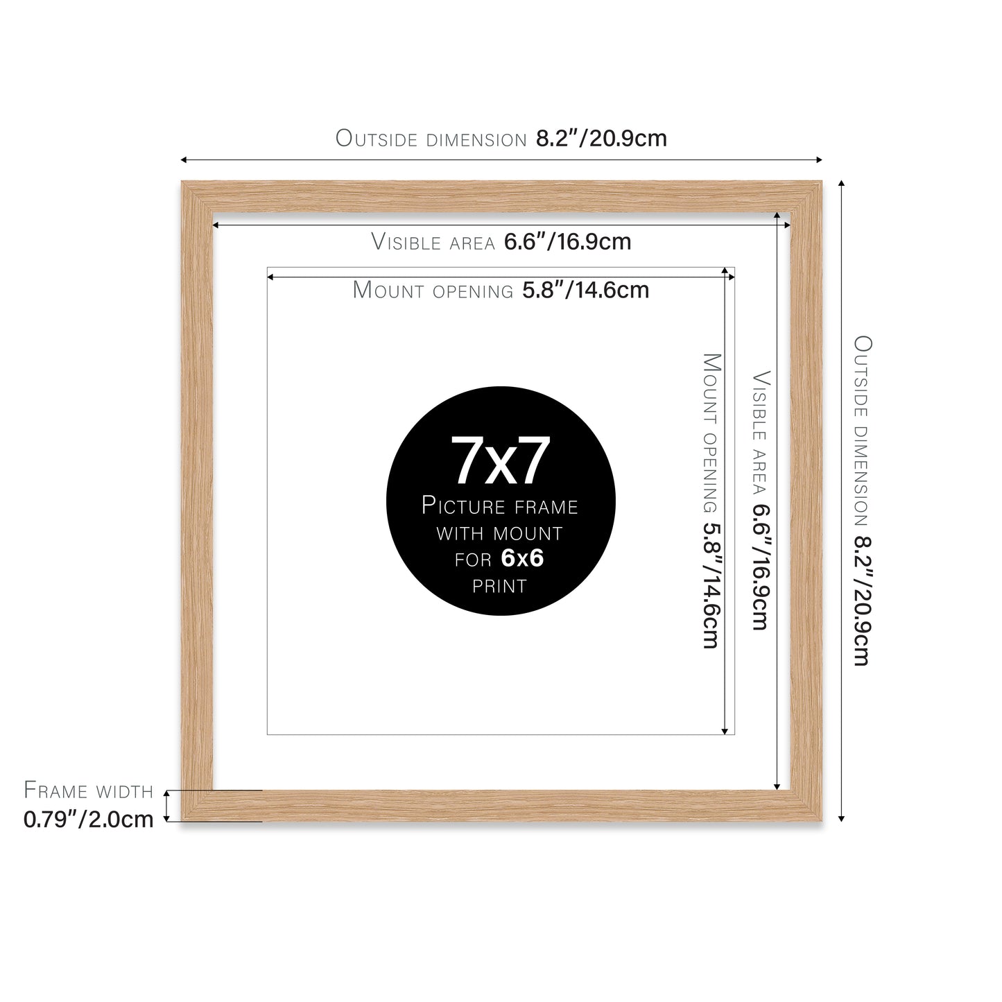 Oak Picture Frame 20mm Edge