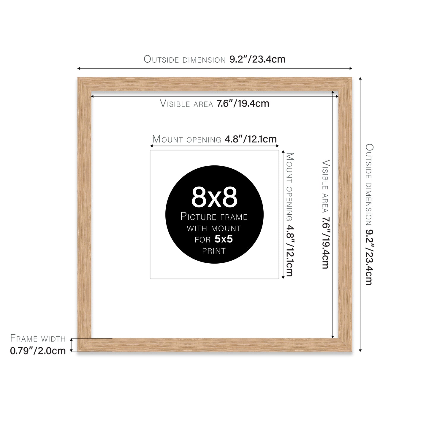 Oak Picture Frame 20mm Edge
