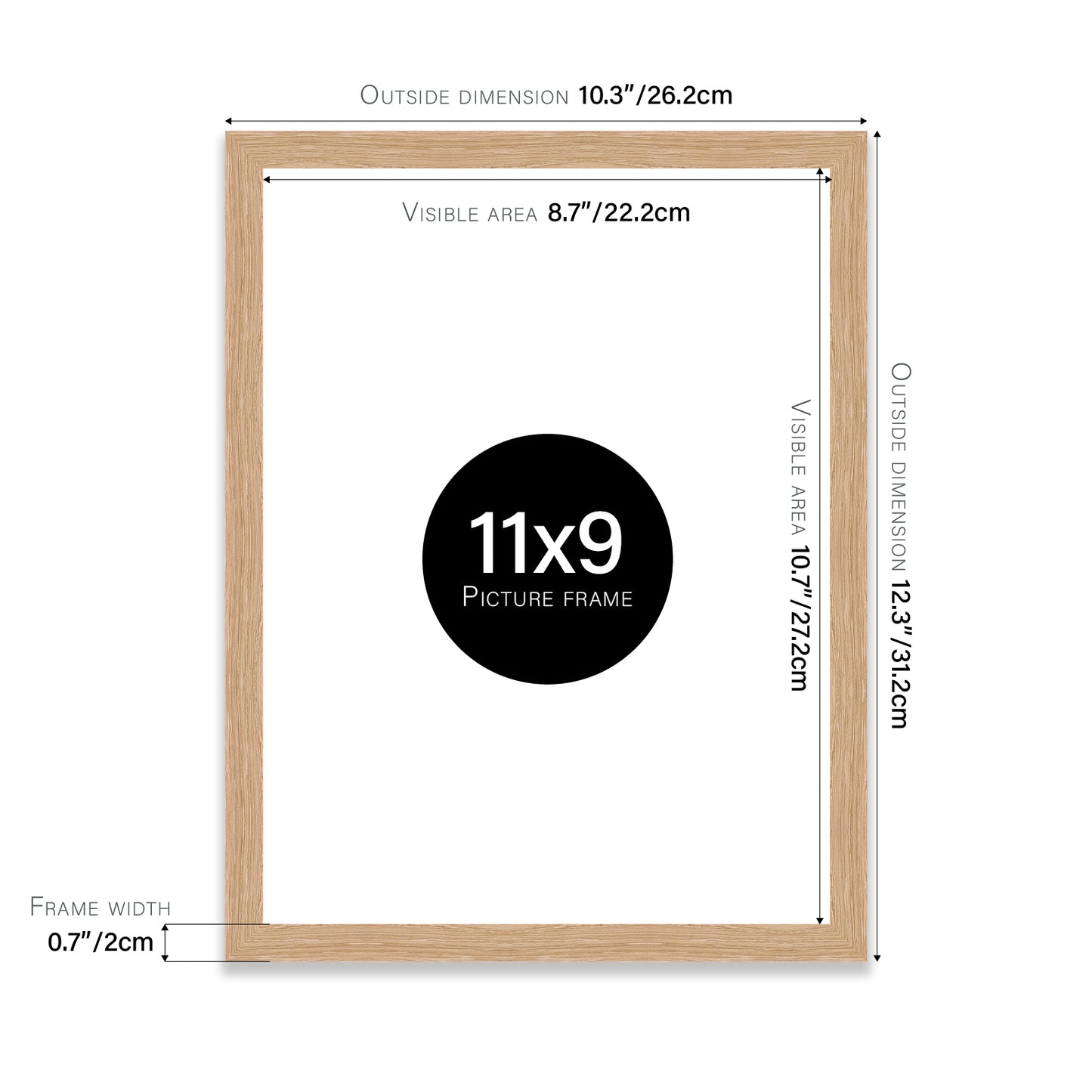 Oak 11x9" UK made picture frames