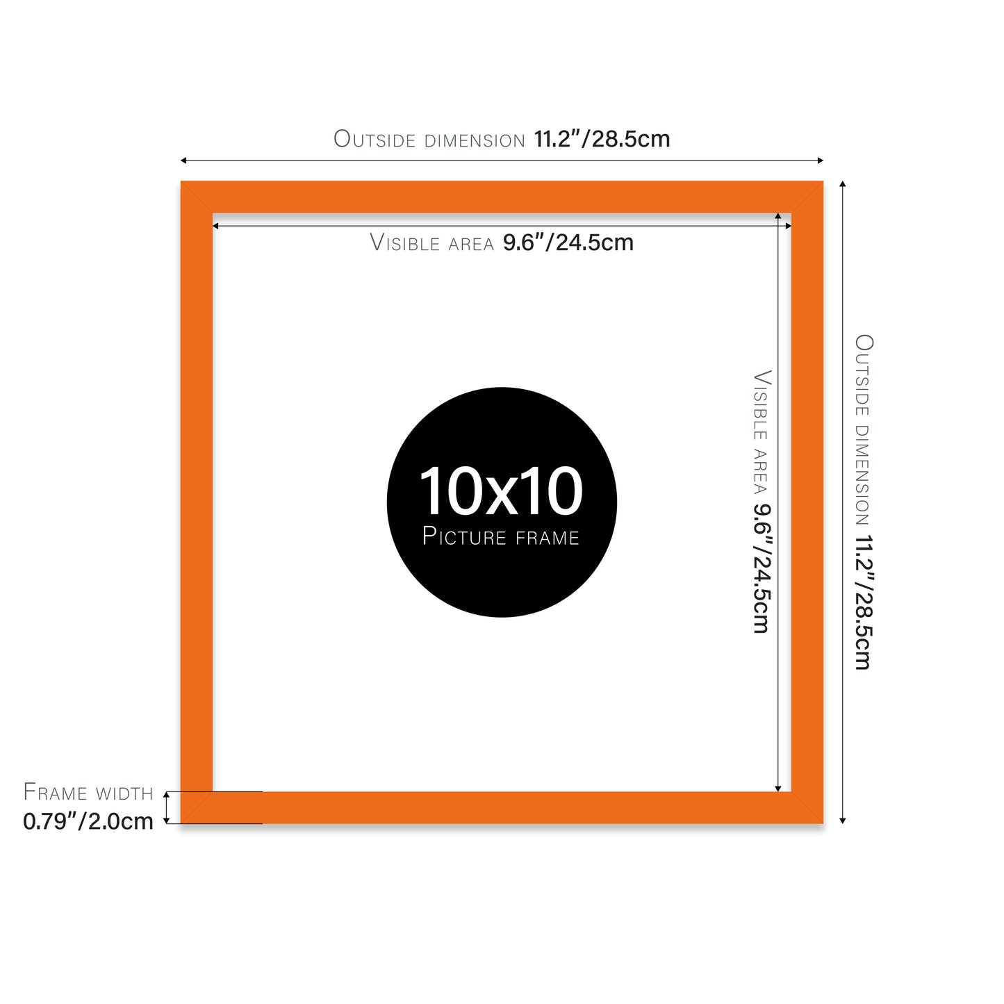 Orange Picture Frame 20mm Edge