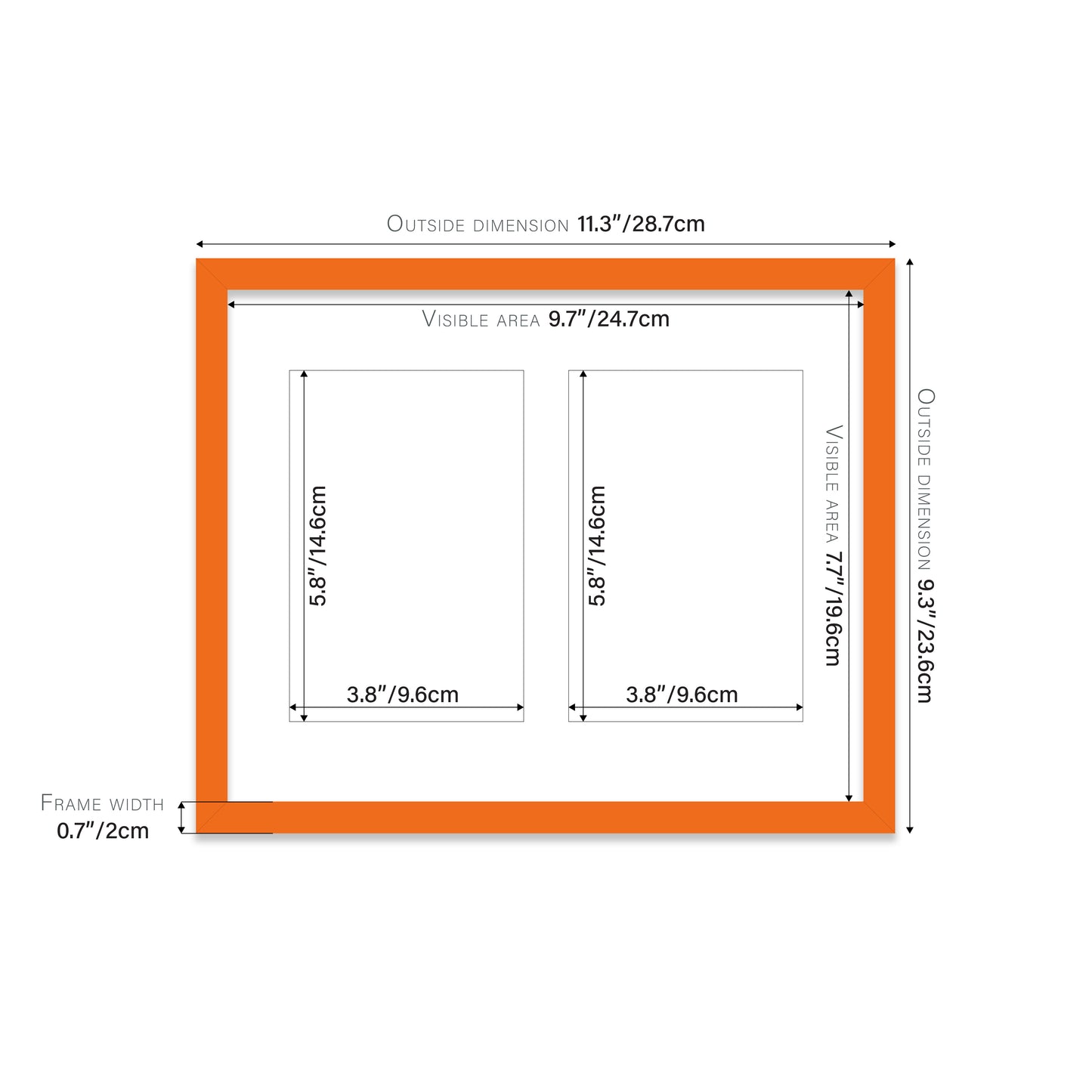 Orange Picture Frame 20mm Edge