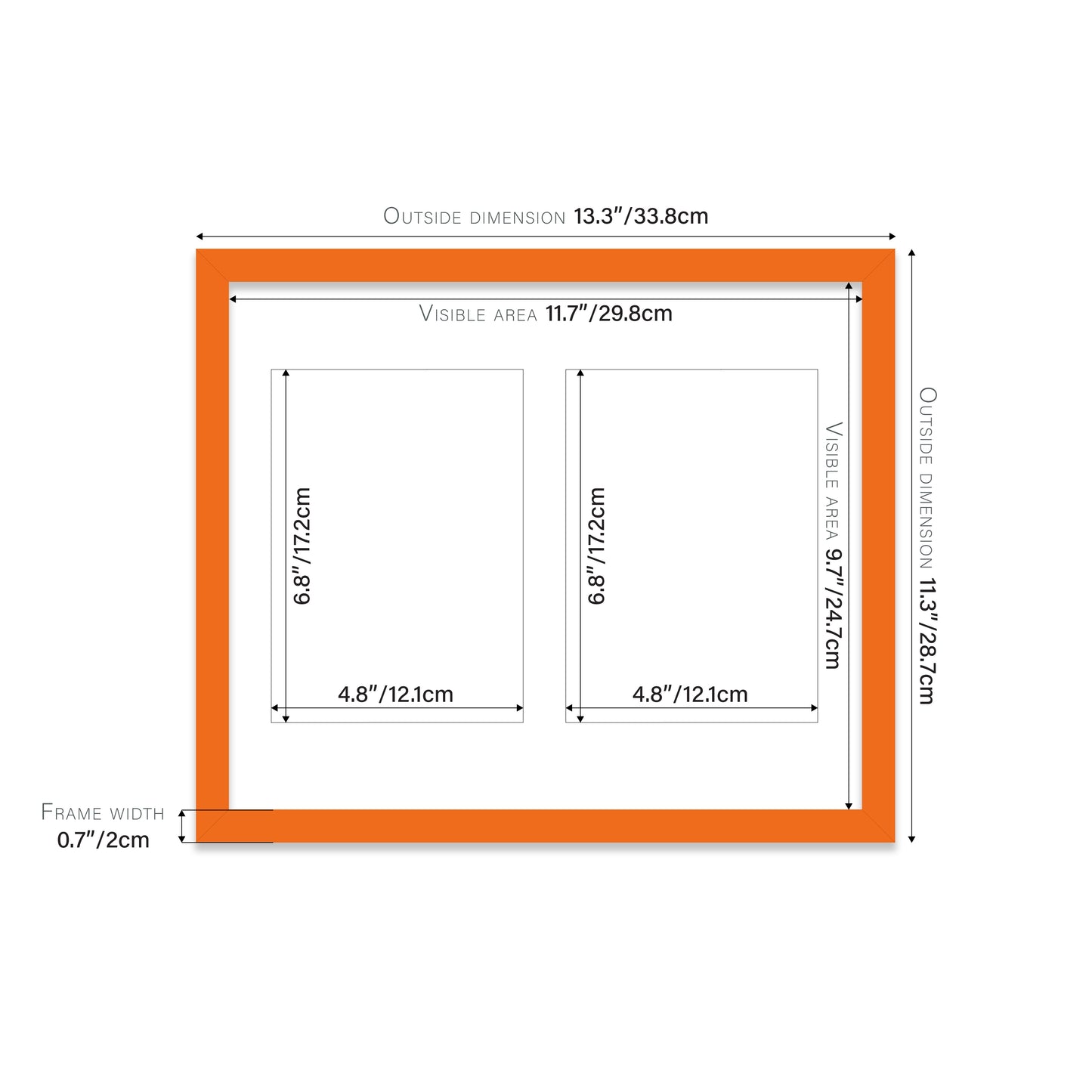 Orange Picture Frame 20mm Edge