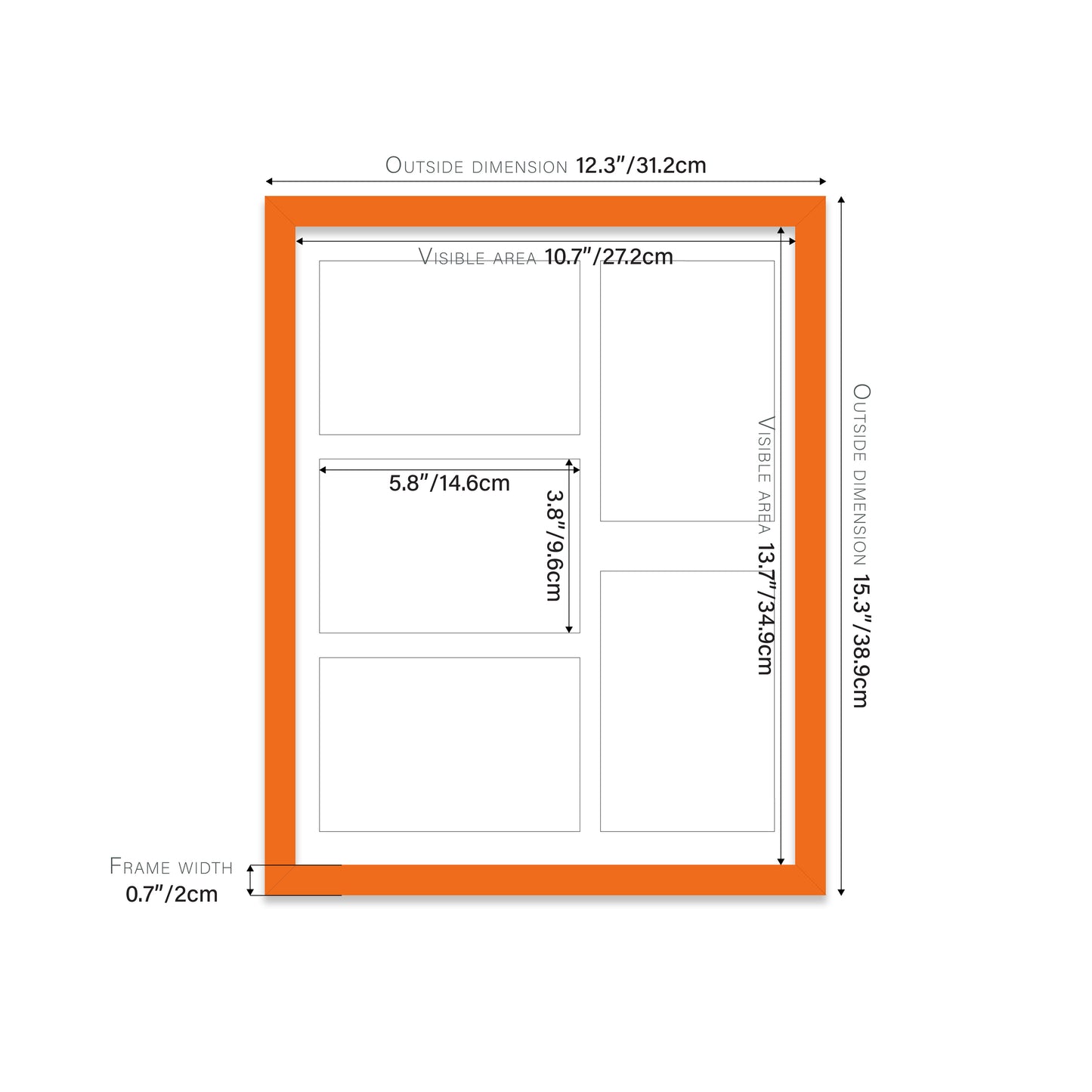 Orange Picture Frame 20mm Edge