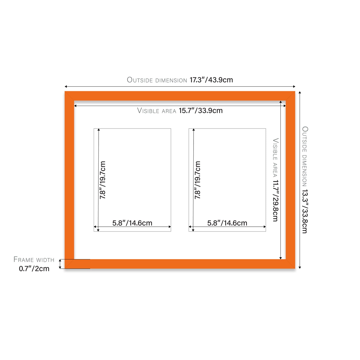 Orange Picture Frame 20mm Edge