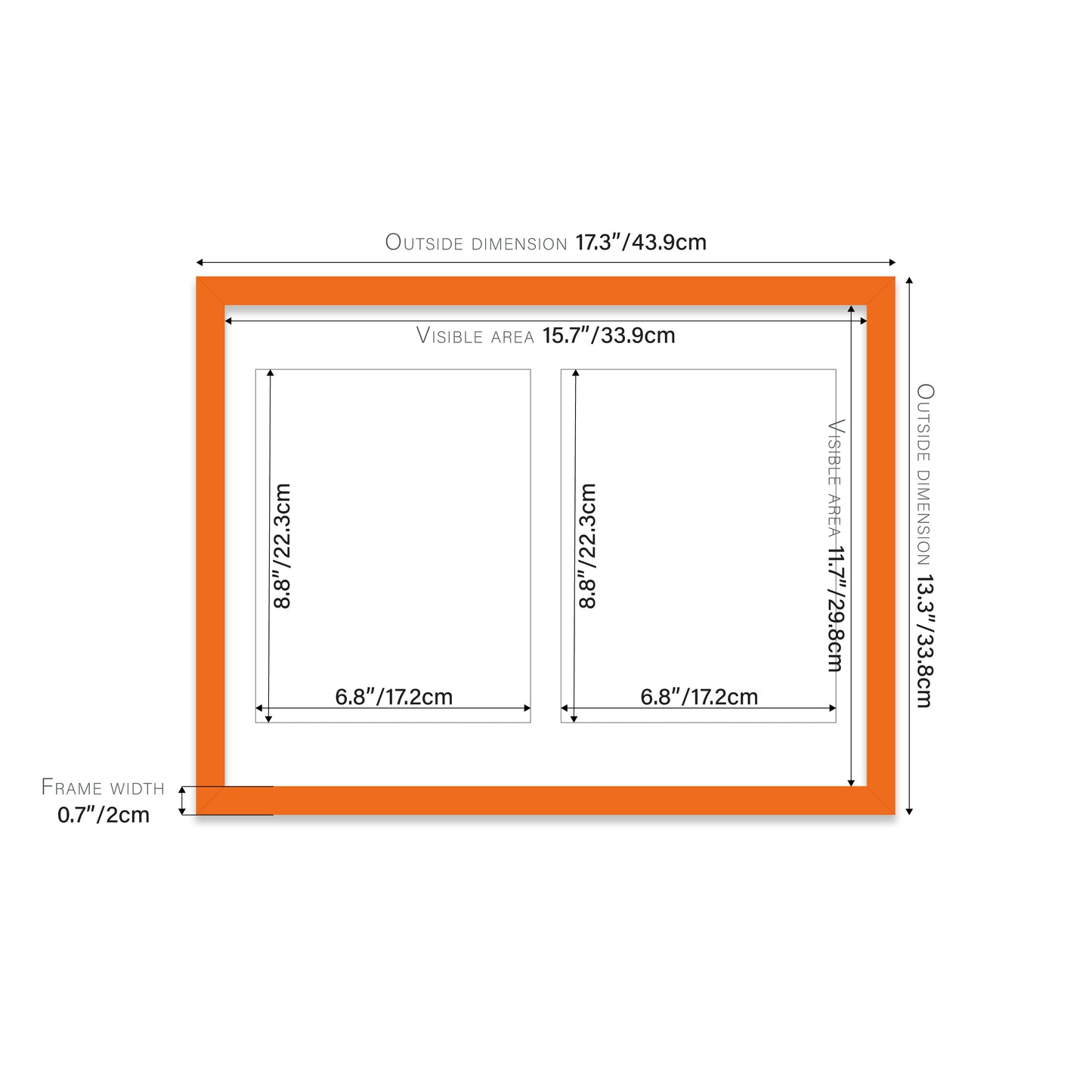 Orange Picture Frame 20mm Edge