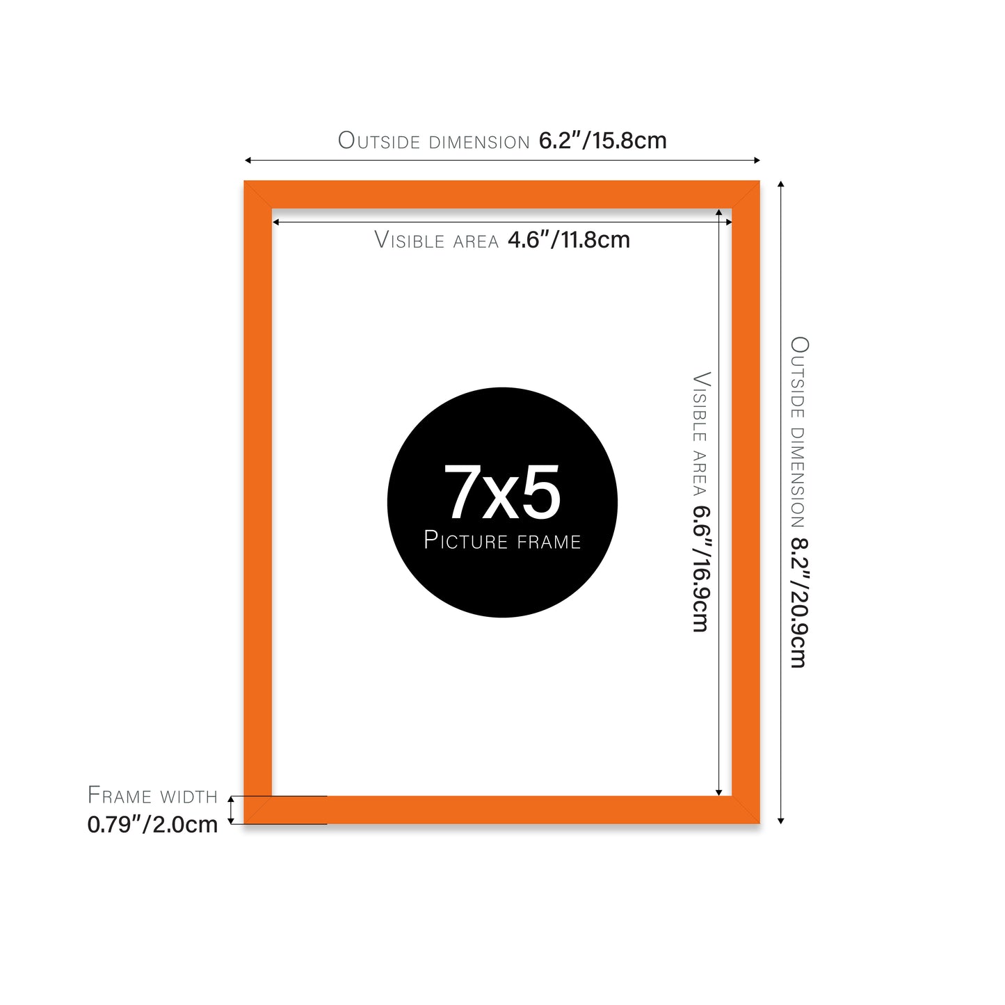 Orange Picture Frame 20mm Edge