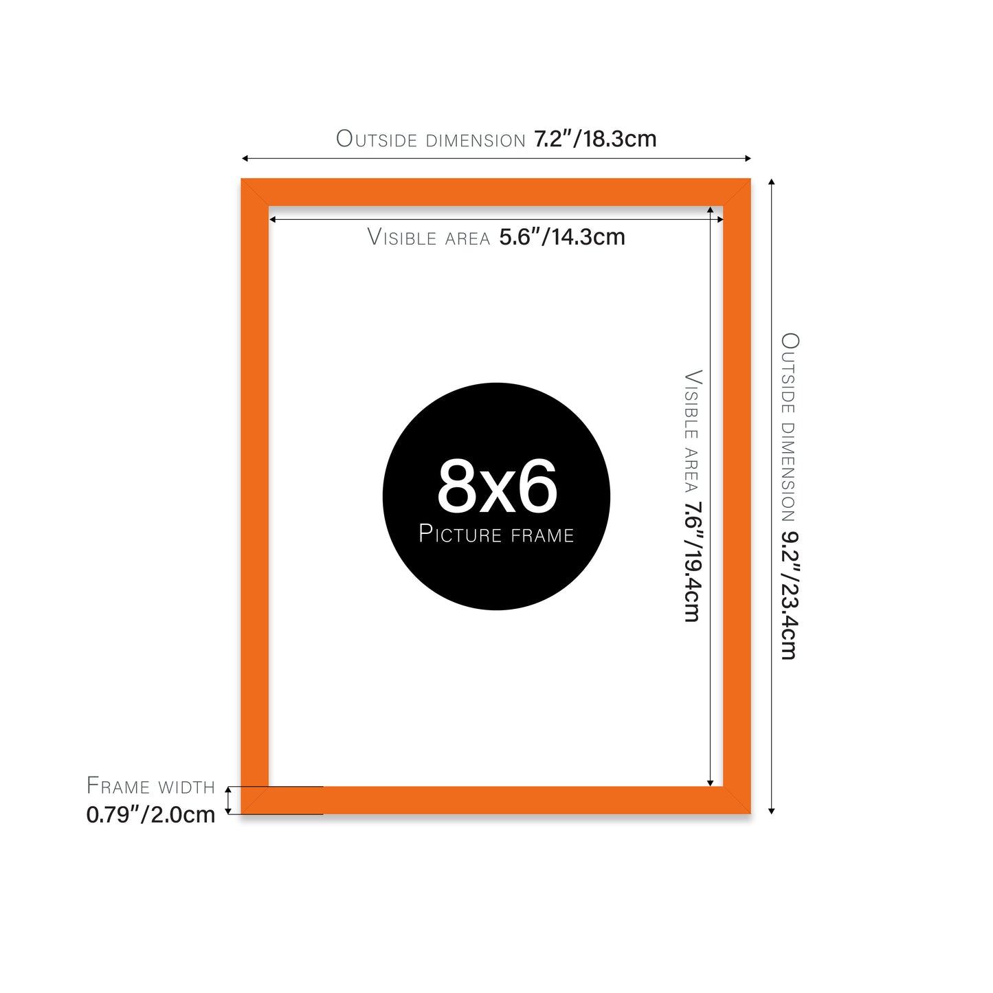 Orange Picture Frame 20mm Edge