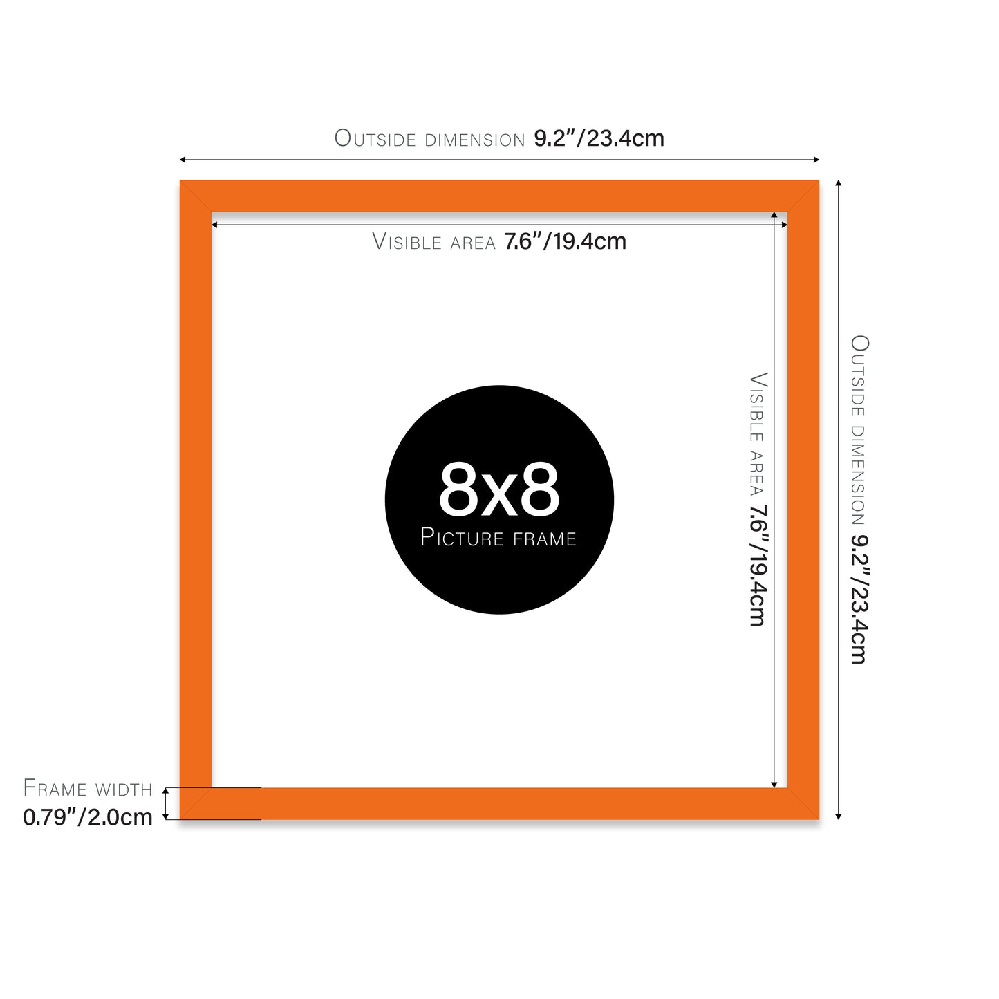Orange Picture Frame 20mm Edge
