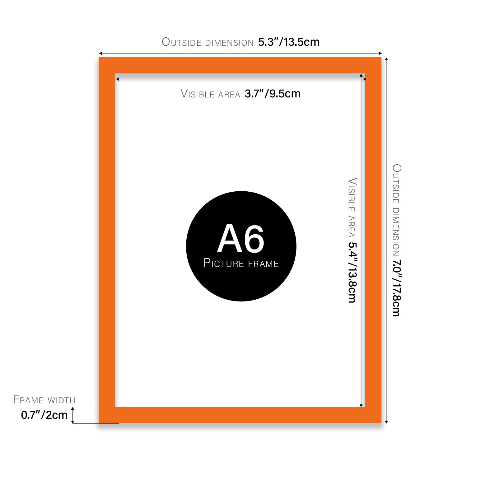 Orange A6 Picture Frame b2b