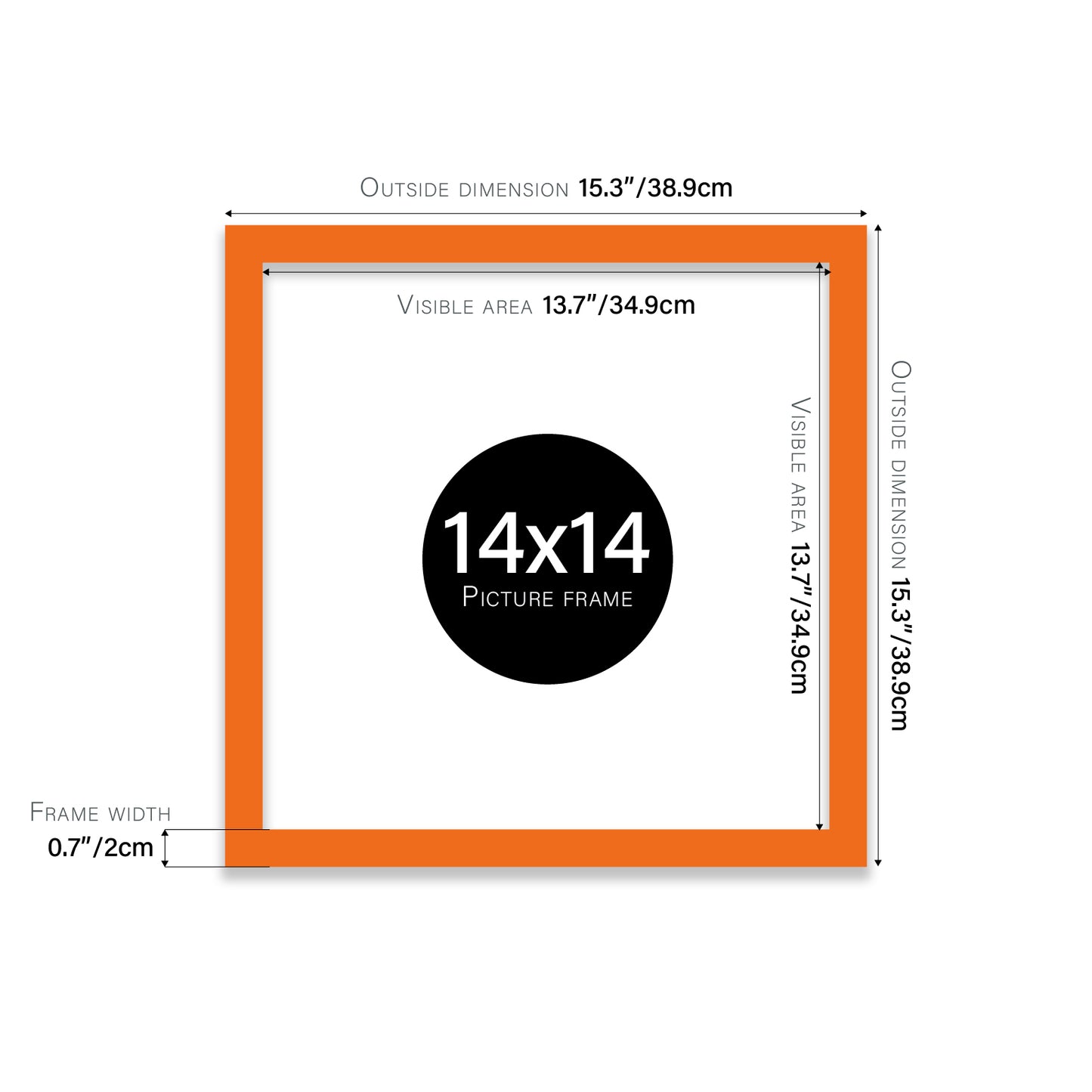 Orange 14x14" bulk photo frames
