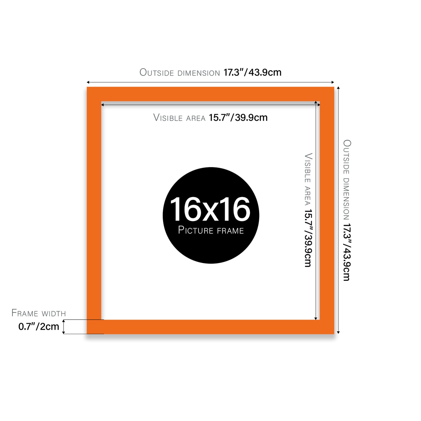 Orange 16x16" bulk photo frames