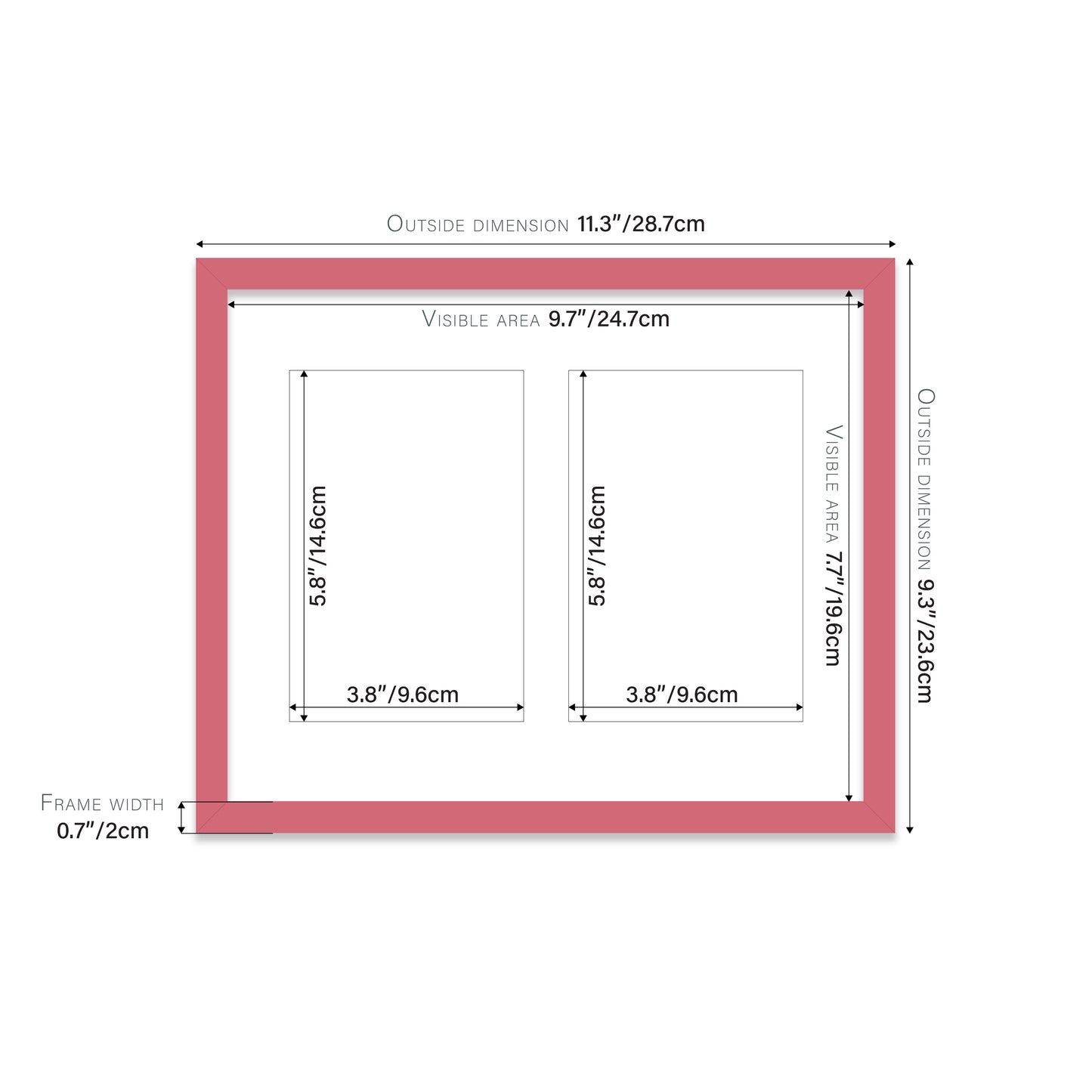 Pink Picture Frame 20mm Edge