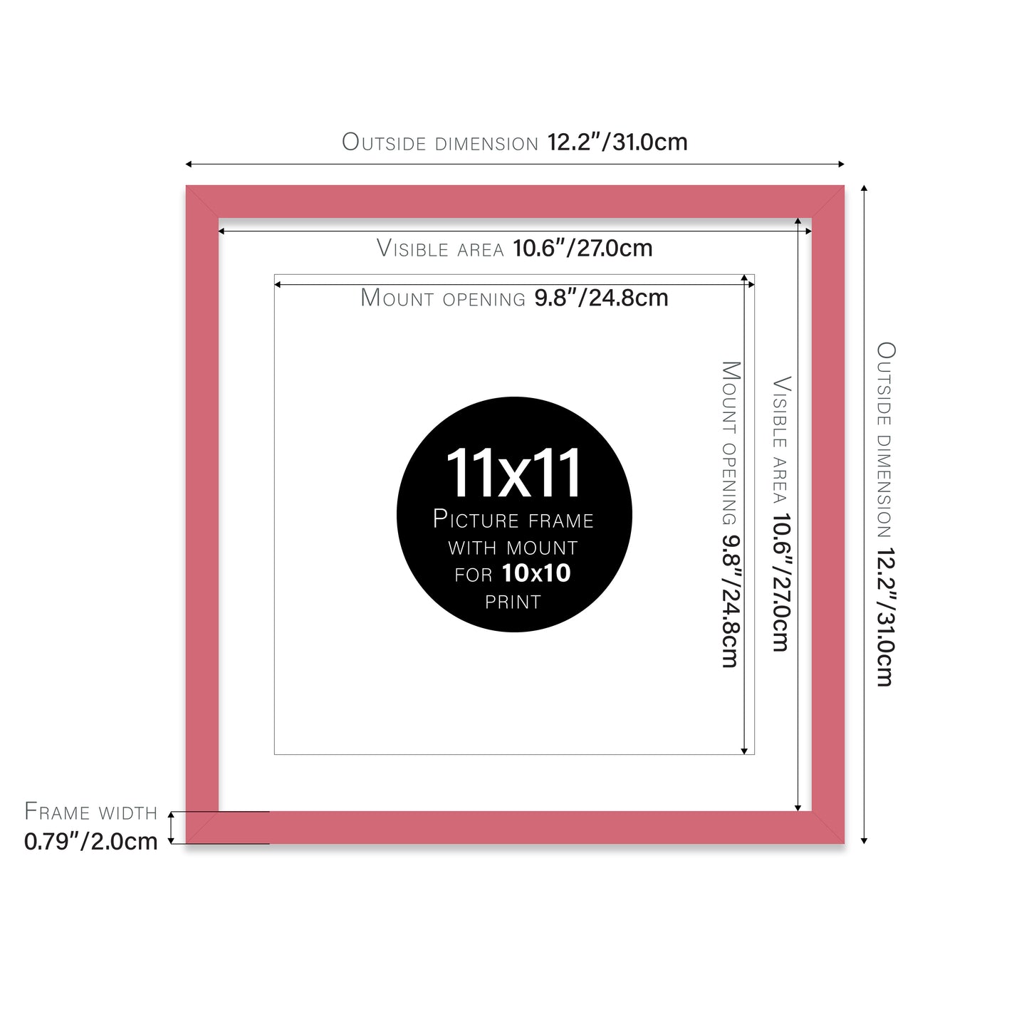 Pink Picture Frame 20mm Edge